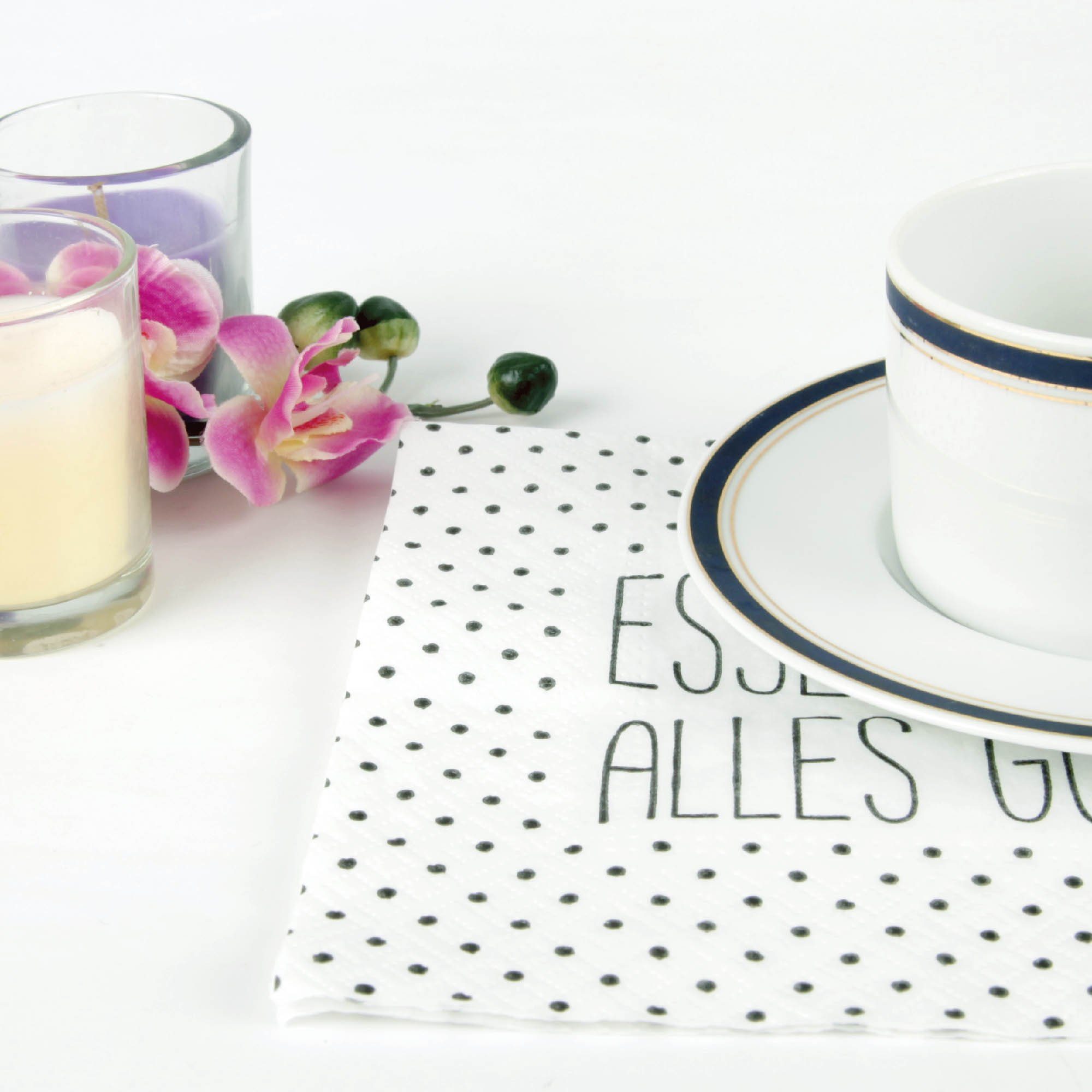 Bestlivings Papierserviette Essen gut, alles gut, (40 St), Hochwertige Servietten 3-lagig mit Motiv "Essen gut, alles gut"