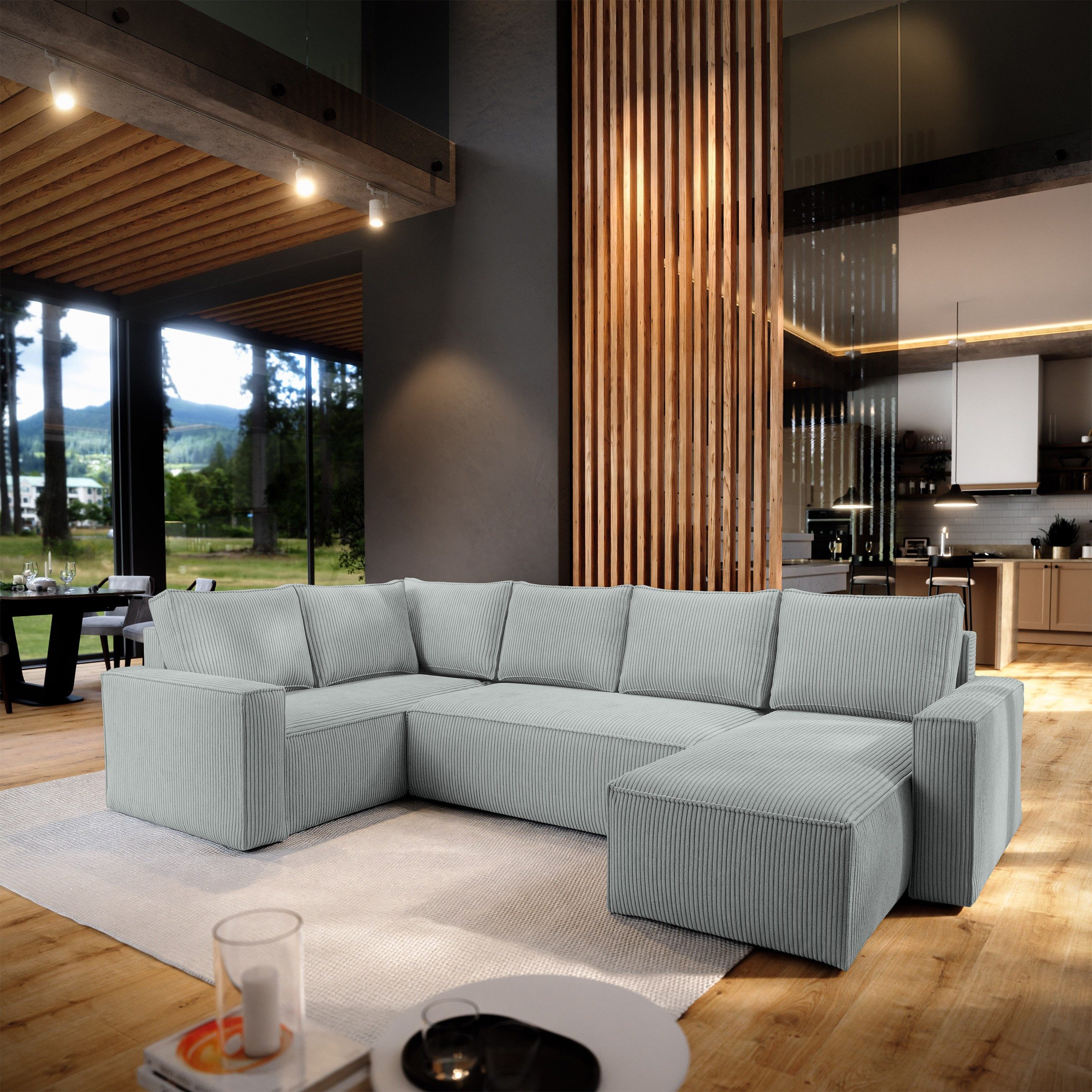 Masseno Ecksofa NORENA mit Schlaffunktion U-Form, günstig online kaufen