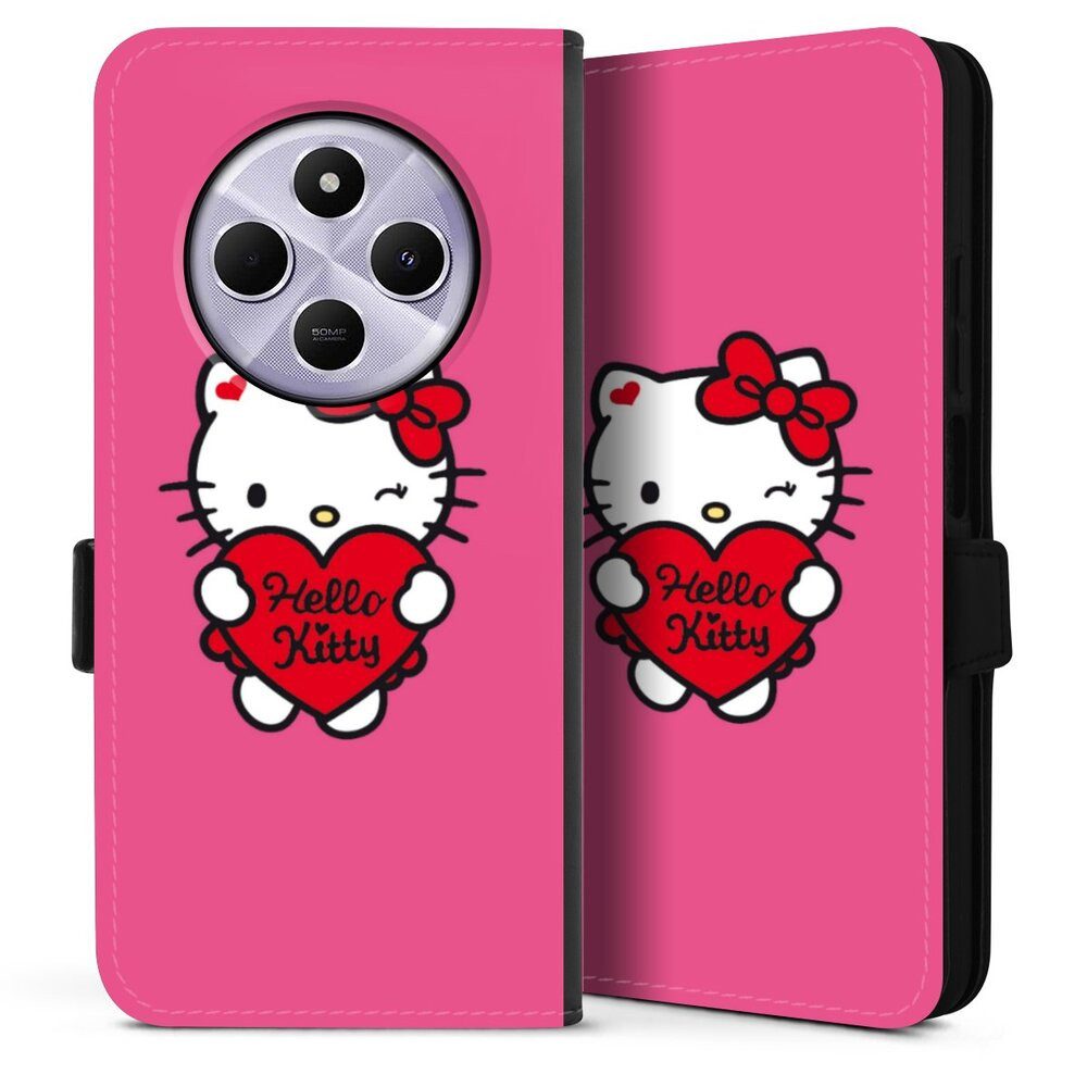 DeinDesign Handyhülle Hello Kitty Fanartikel Herz Hello Kitty - Sweet Heart, Xiaomi Redmi 14C Hülle Handy Flip Case Wallet Cover Handytasche Leder