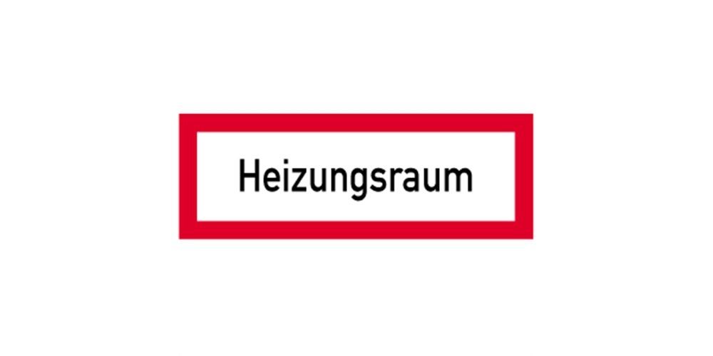Hinweisschild Aufkleber Heizungsraum, Folie, 297x105 mm