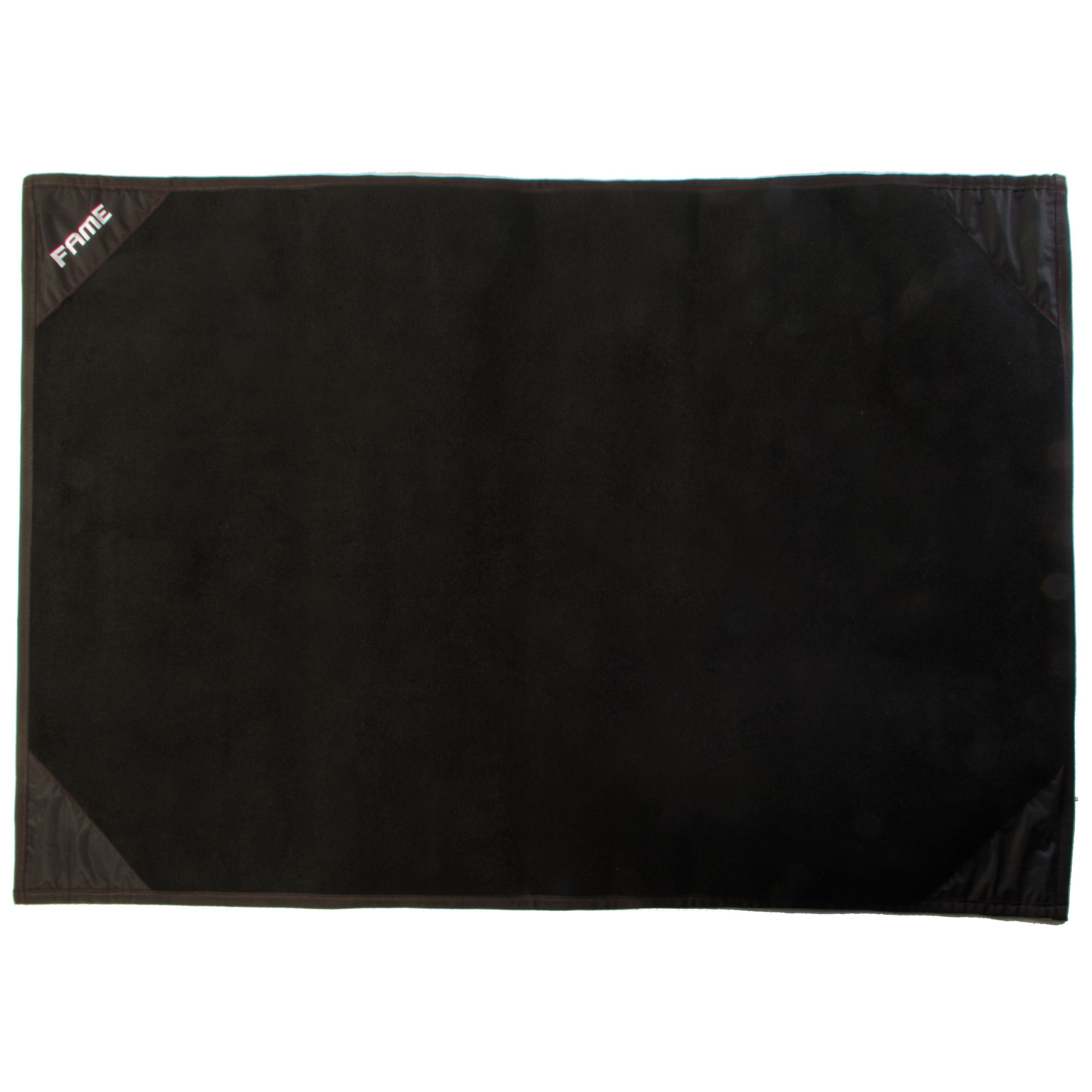 FAME Musikinstrumentenständer, (Professioneller Drum Teppich 180x120cm Schwarz Nylon Gummierte Unterseite Verstärkter Rand Ideal für Akustische und Elektronische Schlagzeuge Einfacher Transport Schont Untergrund, Zubehör für Drums, Drum-Teppiche), Drum Te