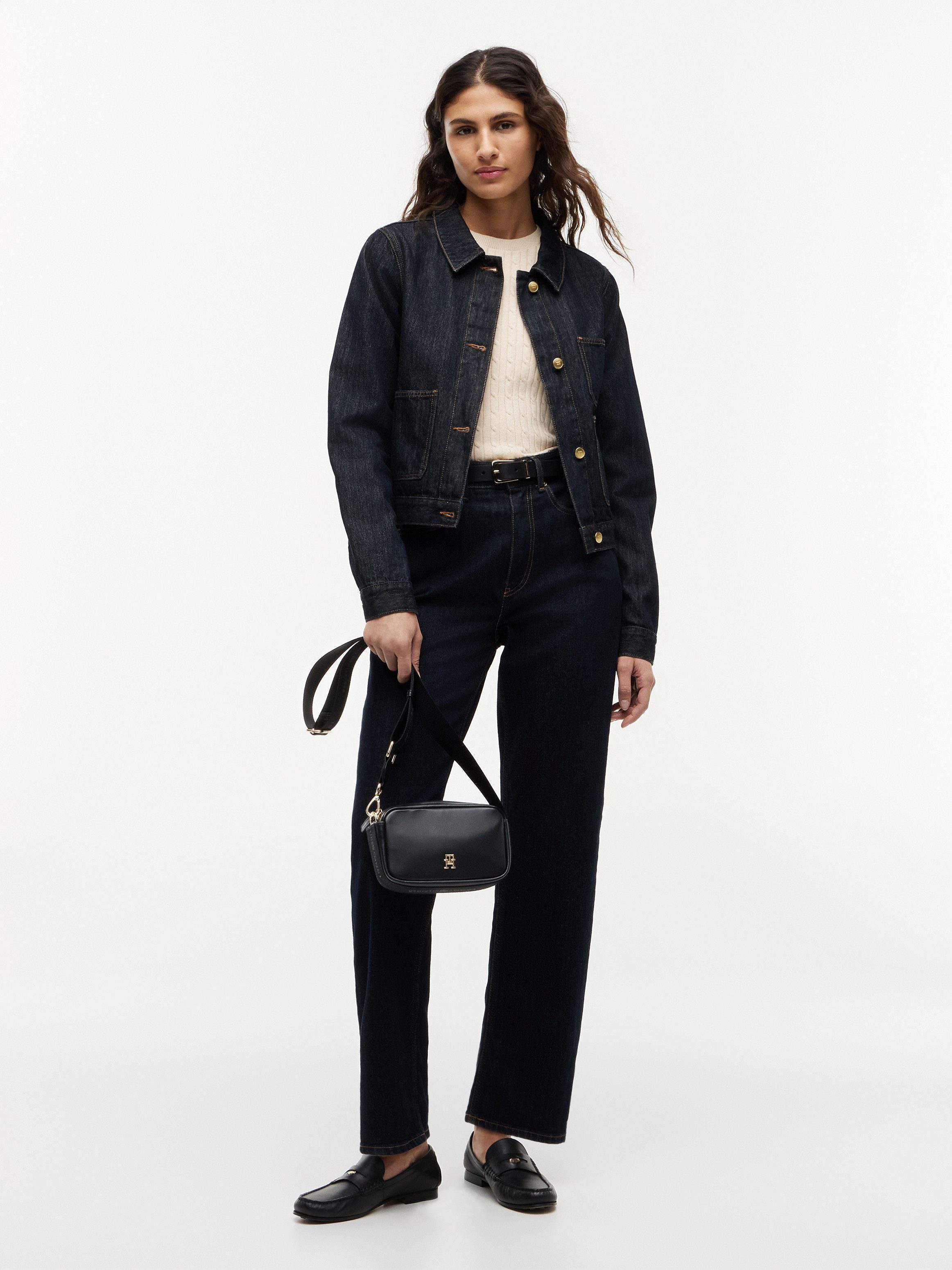 Tommy Hilfiger Umhängetasche TH LOGOTAPE CAMERA BAG, Damen Handtasche, Schultertasche mit TH-Schmuckelement
