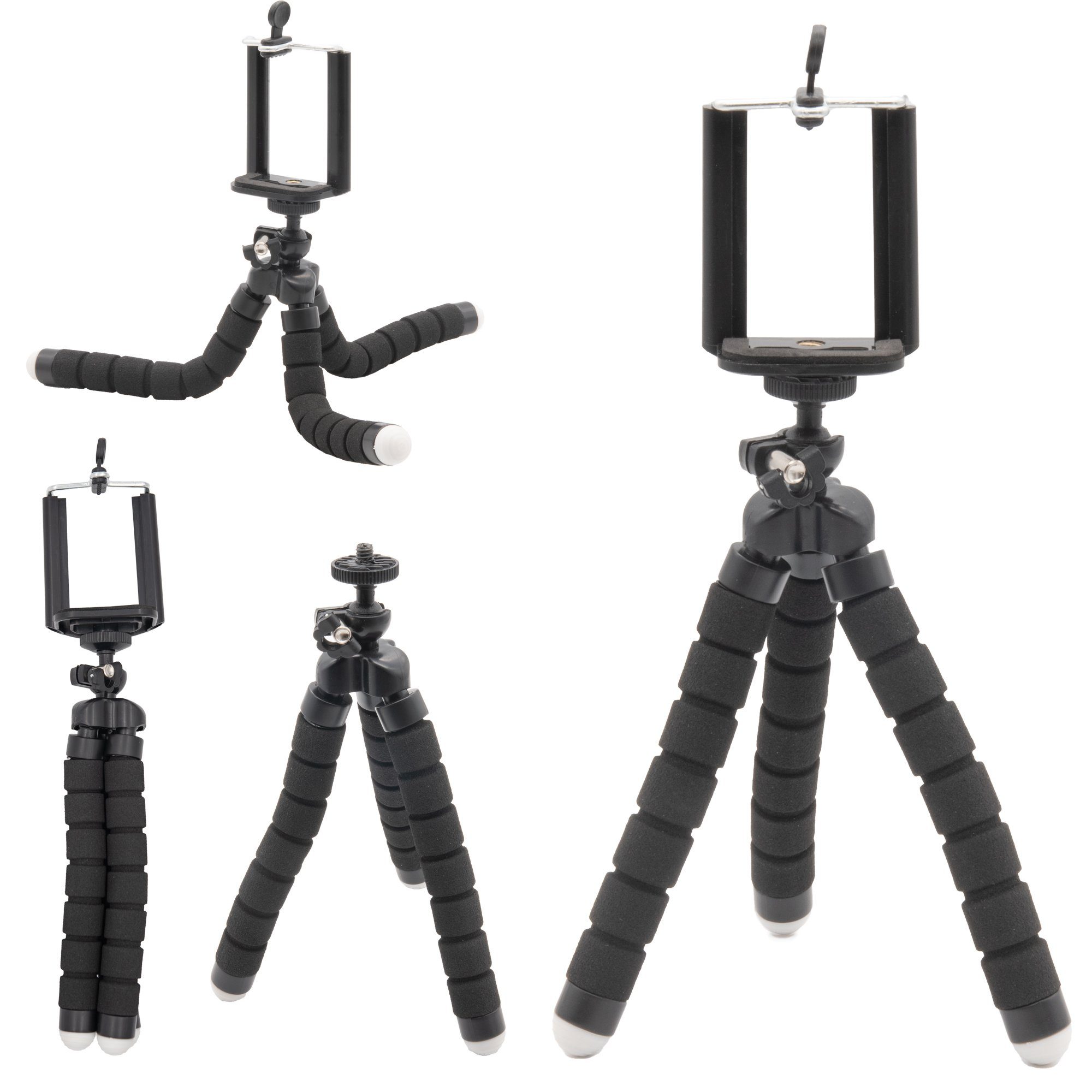 TSB Werk Handy-Halterung Stativ Smartphone Universal Handy Klemmstativ, (Flexibel, Dreibein, Tripod, Halter)