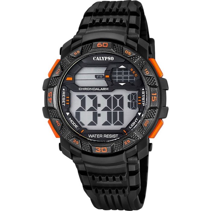 CALYPSO WATCHES Digitaluhr Calypso Herren Uhr K5702/6 Kunststoff PUR (Armbanduhr) Herren Armbanduhr rund PURarmband schwarz Sport