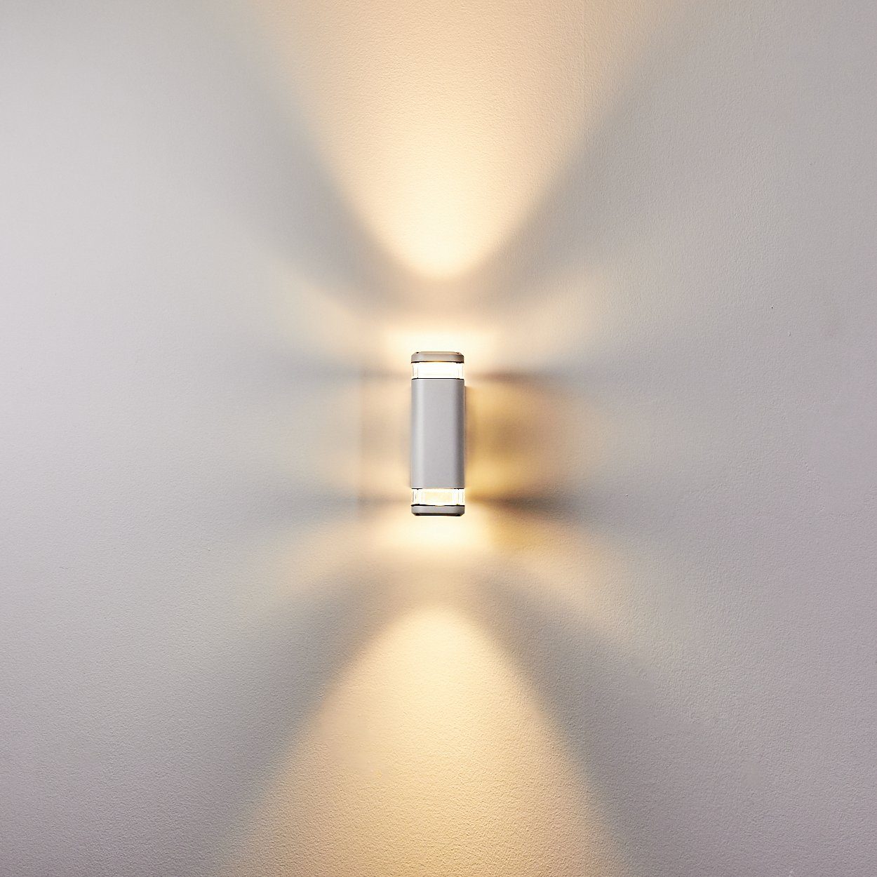 hofstein Außen-Wandleuchte »Acaia« Up moderne 2xGU10 ohne Wandlampe max. in Watt 18 aus weiß, Down-Effekt, Leuchtmittel, Metall & AußenAußenleuchte mit