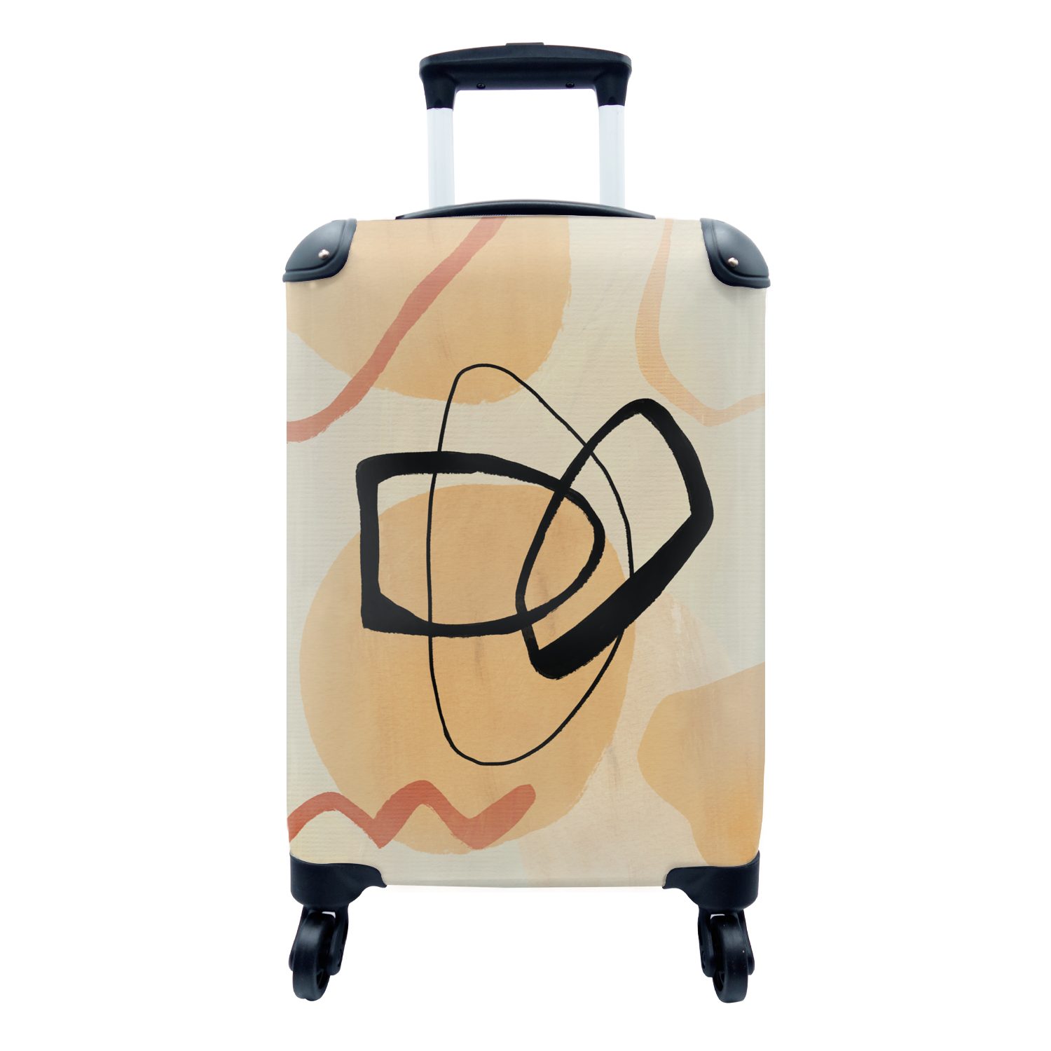 mit Kunst Formen 4 Geometrische Reisetasche Ferien, MuchoWow Rollen, Abstrakt, Handgepäck - Reisekoffer für rollen, - Handgepäckkoffer Trolley,