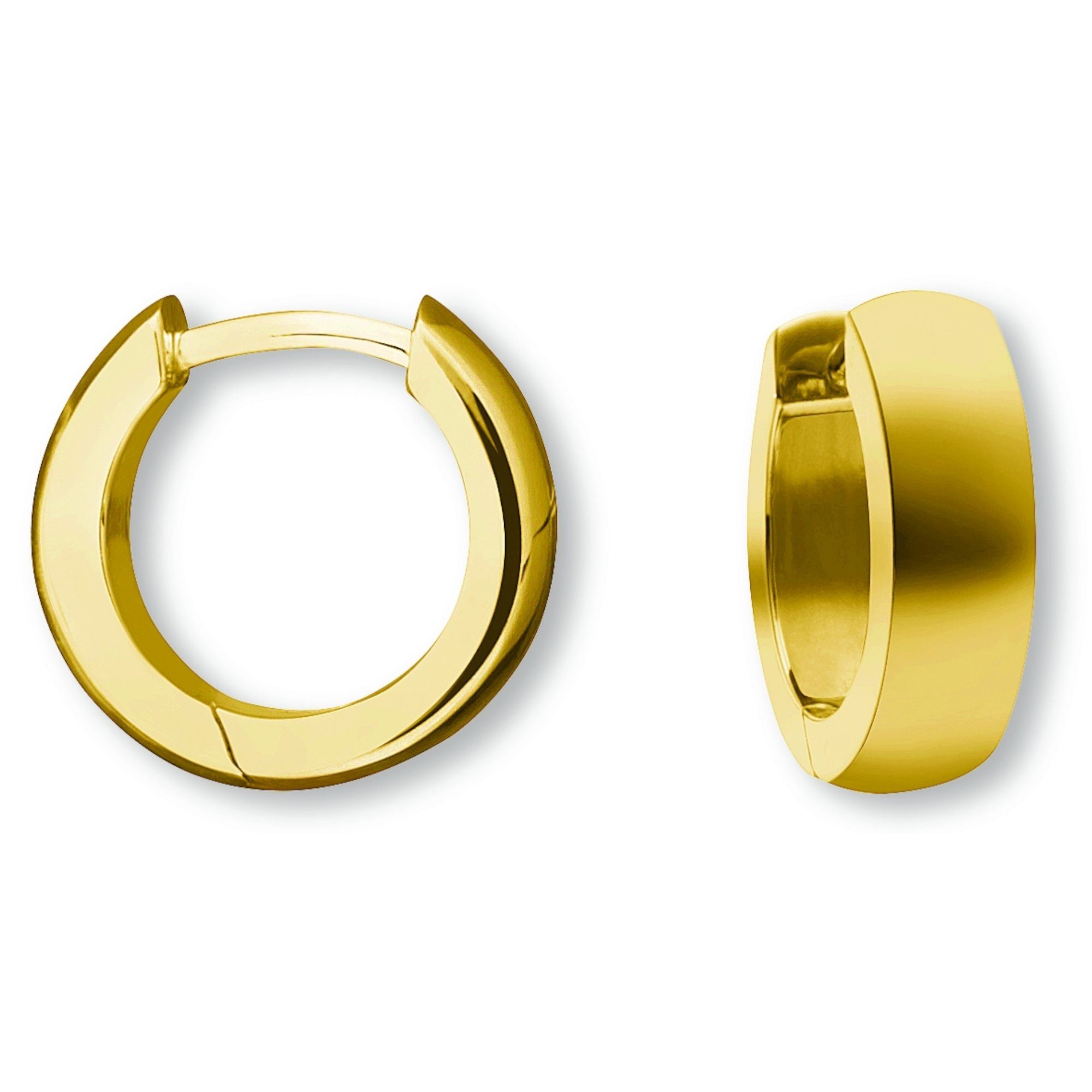 ONE ELEMENT Paar Ohrringe Ø Creolen 585 mm, Damen 4,0 Creolen Gelbgold Gold Schmuck aus 12,0 x