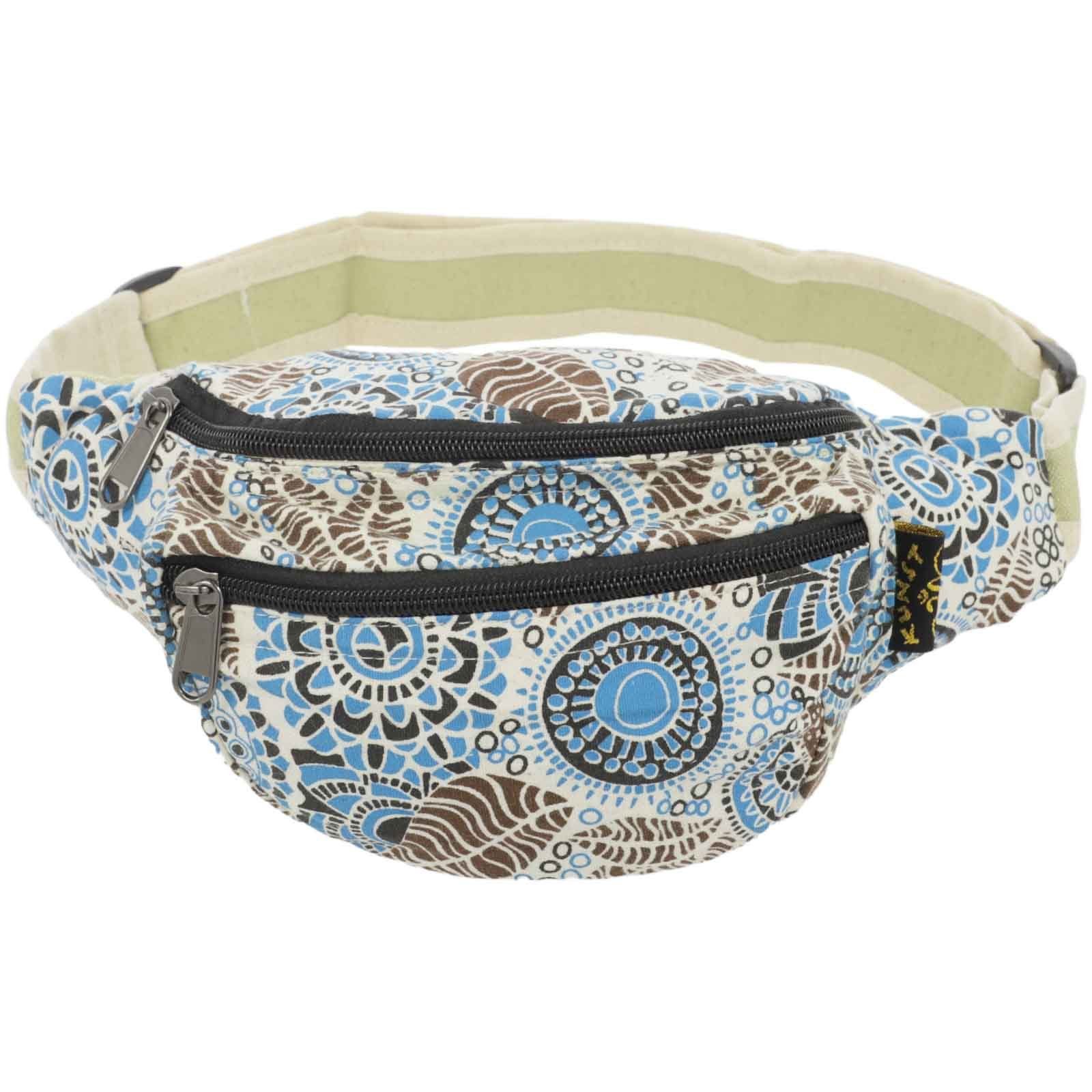 KUNST UND MAGIE Bauchtasche KUNST UND MAGIE Boho Bauchtasche Gürteltasche Hüfttasche Sidebag Cross