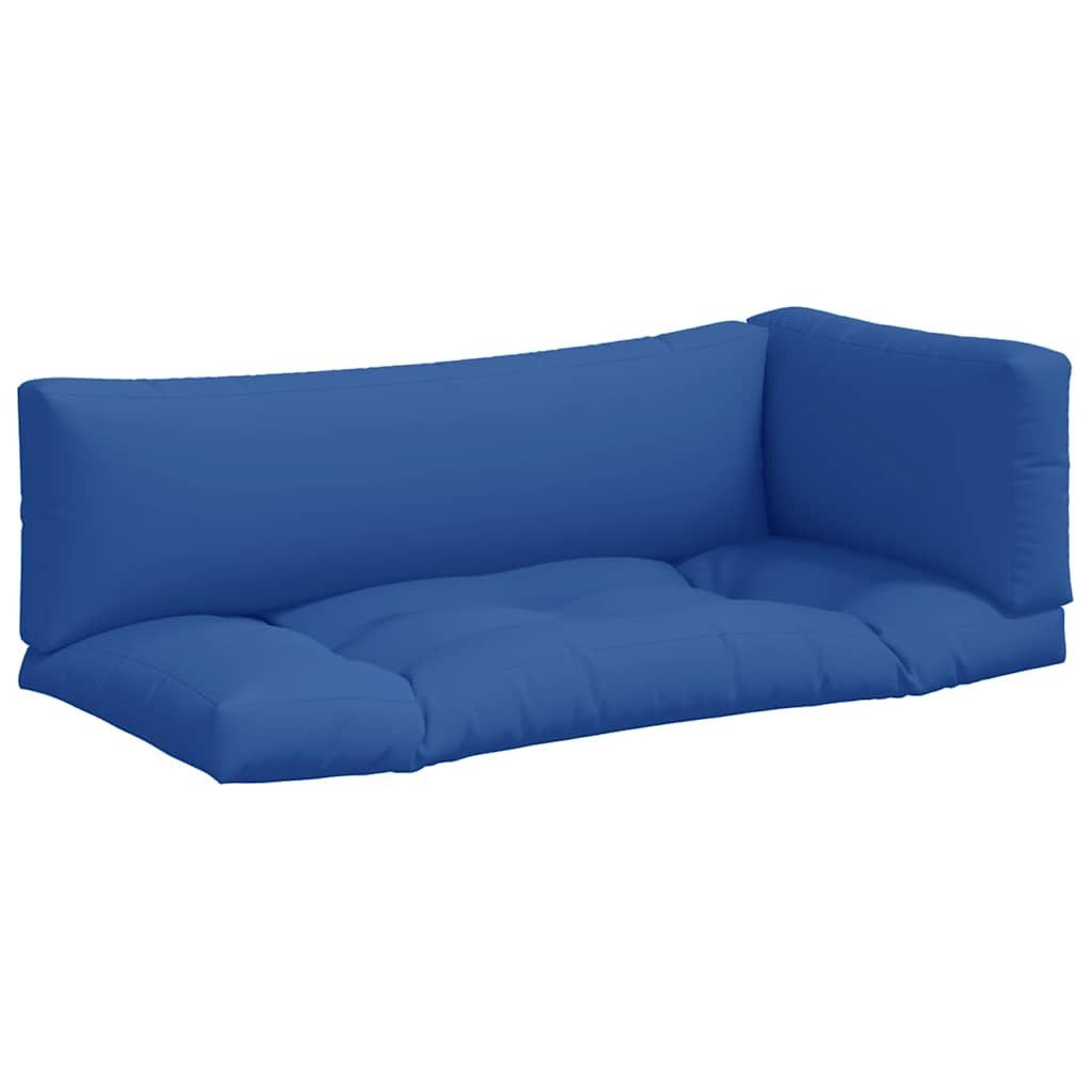 vidaXL Sitzauflage Palettenkissen 3-tlg. Blau Stoff, günstig online kaufen