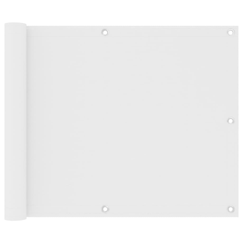 furnicato Balkonsichtschutz Balkon-Sichtschutz Weiß 75x500 cm Oxford-Gewebe (1-St) Wasserdichte Sichtschutzmatte mit UV-Schutz und Aluminiumösen