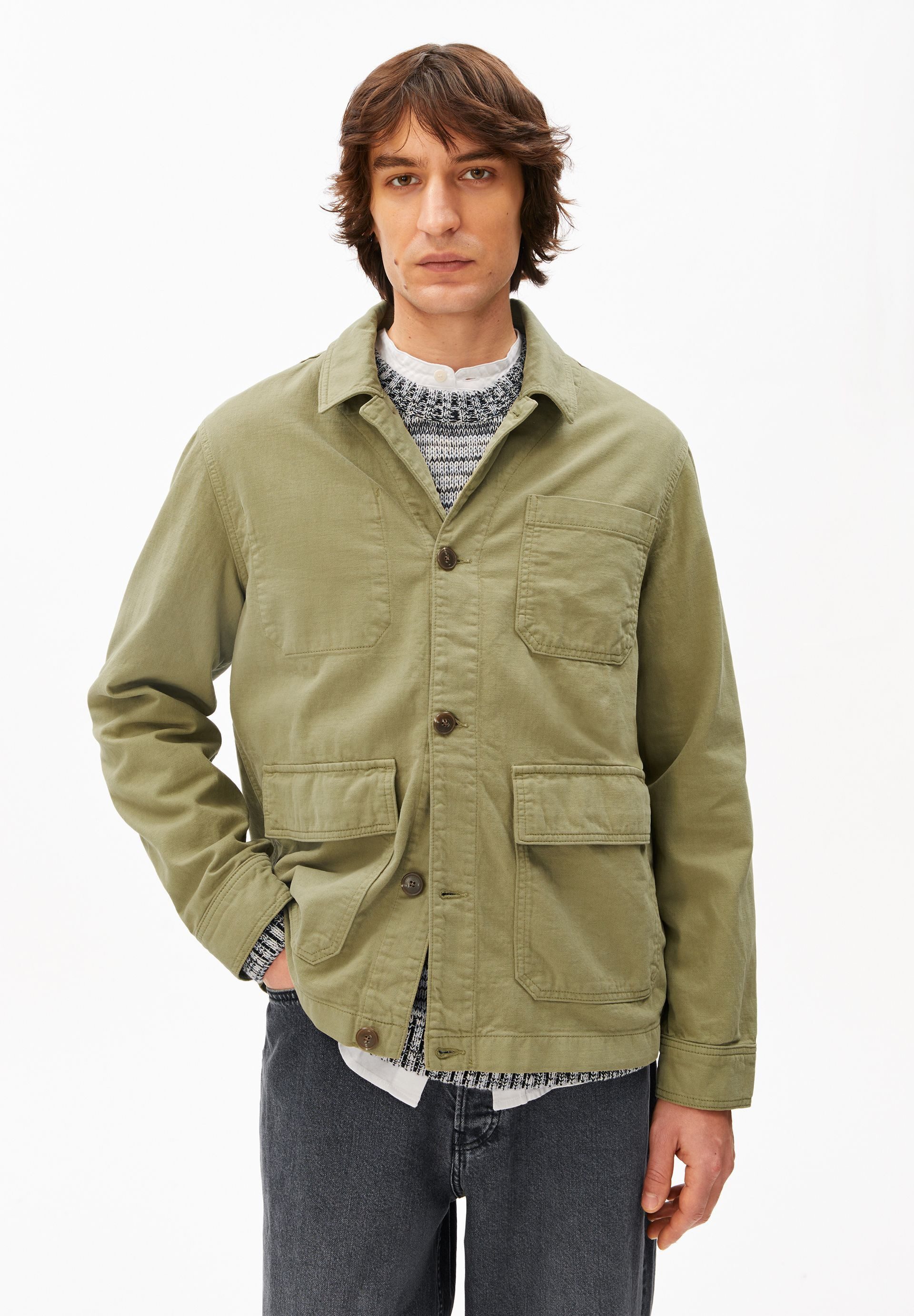 Armedangels Hemdjacke COTTON LINEN Overshirt aus Baumwoll-Leinen-Mix Relaxed Fit