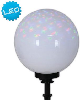 näve Kugelleuchte Ball, Leuchtmittel wechselbar, Kunststoff, weiß/opal, D: 40cm, Spieß schwarz, exkl. 1 x E27 max. 40W