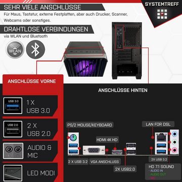 SYSTEMTREFF Gaming-PC-Komplettsystem (24", AMD Ryzen 5 4650G, RX Vega 7, 8 GB RAM, 500 GB HDD, 256 GB SSD, Windows 11, WLAN)