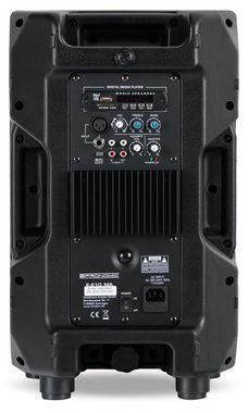 Pronomic E-210 MA - Aktive PA-Boxen Stereo Set Lautsprecher (Bluetooth, 240 W, USB/SD/MP3-Player - mit 10" Woofer inkl. Lautsprecherstative)