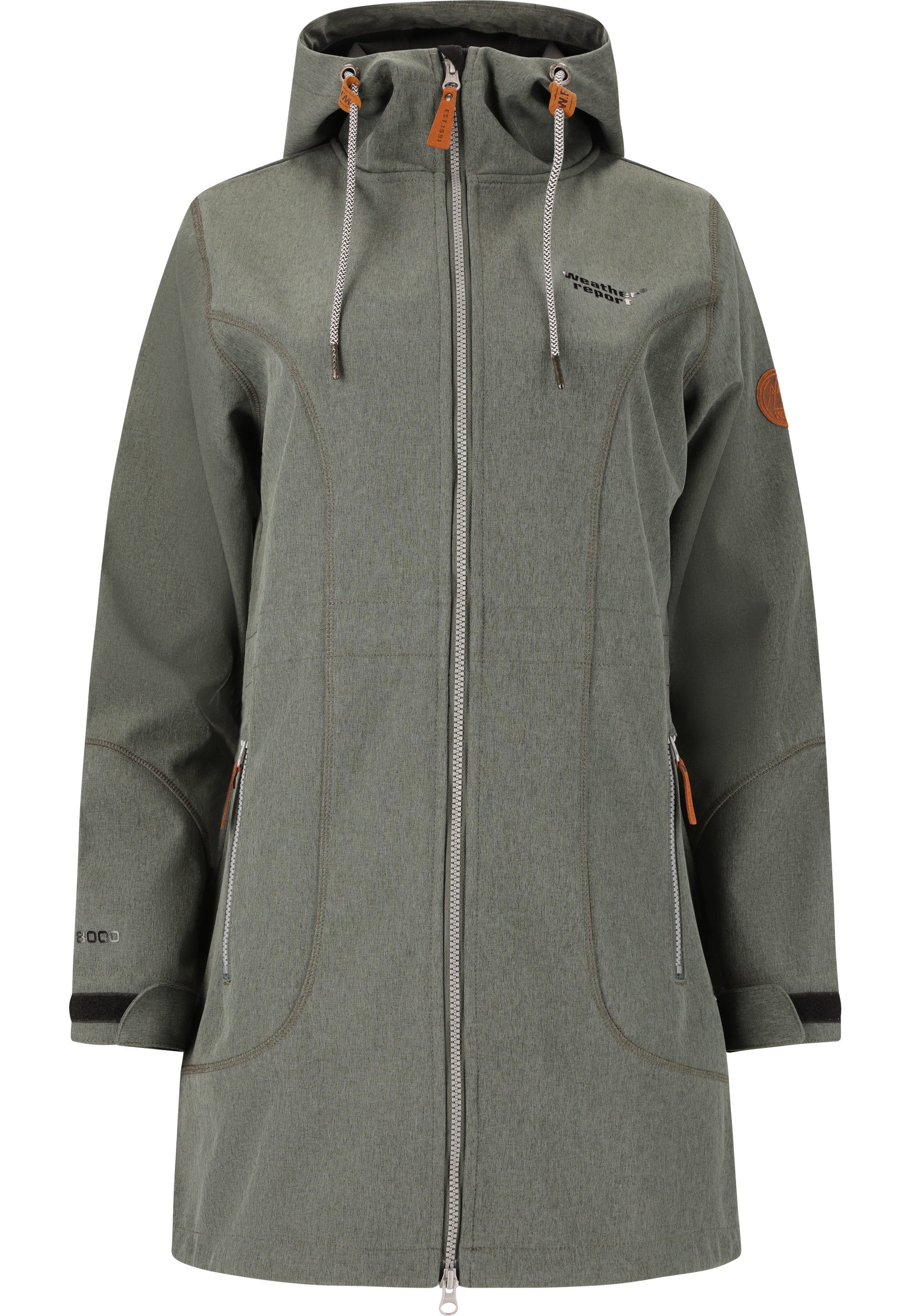 WEATHER REPORT Softshelljacke Lilan mit langem Schnitt und wasserdichter Funktion