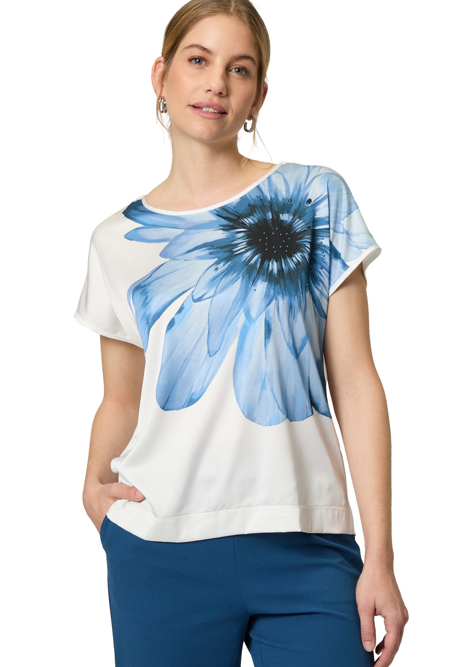 Zero Kurzarmshirt zero Satinshirt mit Blumendruck günstig online kaufen