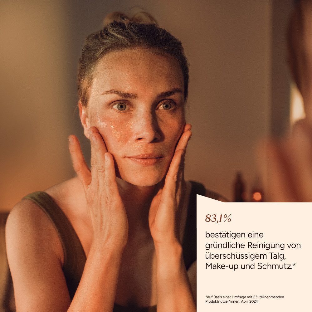 JUNGLÜCK Gesichtsreinigungsgel Reinigungsöl - Make-Up Entferner mit Bio Arganöl, 1-tlg., Milde Reinigung besonders für ausgeglichene und Mischhaut