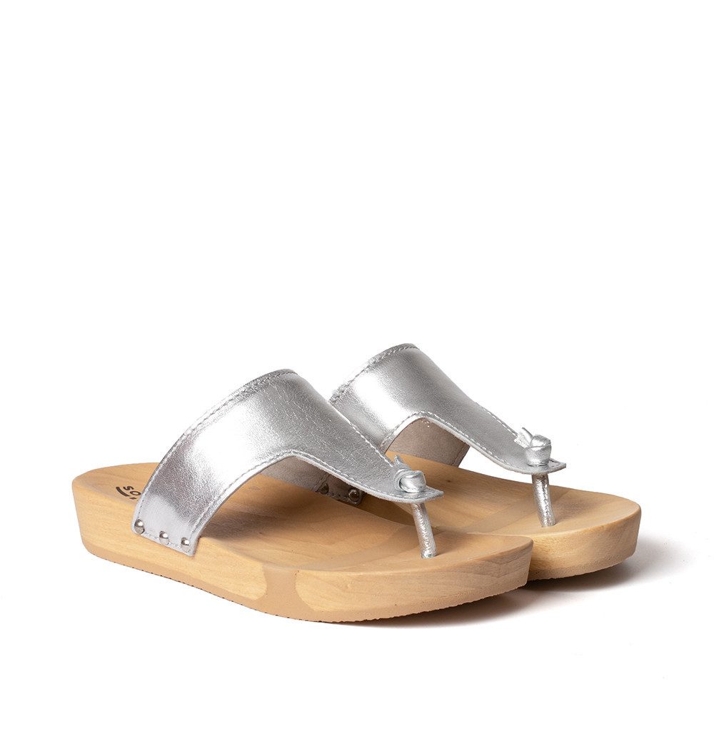 Softclox LOLA Shiny Softnappa silber (natur) Pantolette günstig online kaufen