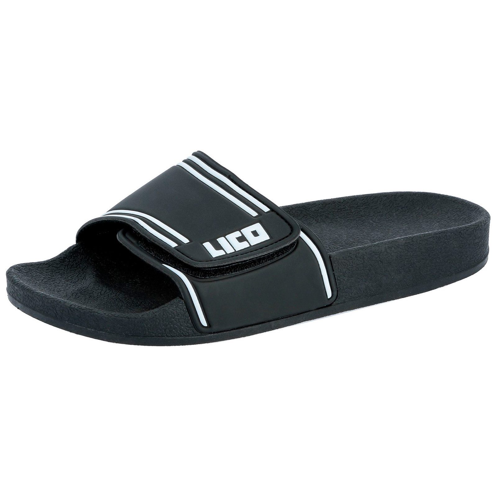 Lico Lico Badepantolette schwarz-weiß Übergröße Badepantolette günstig online kaufen