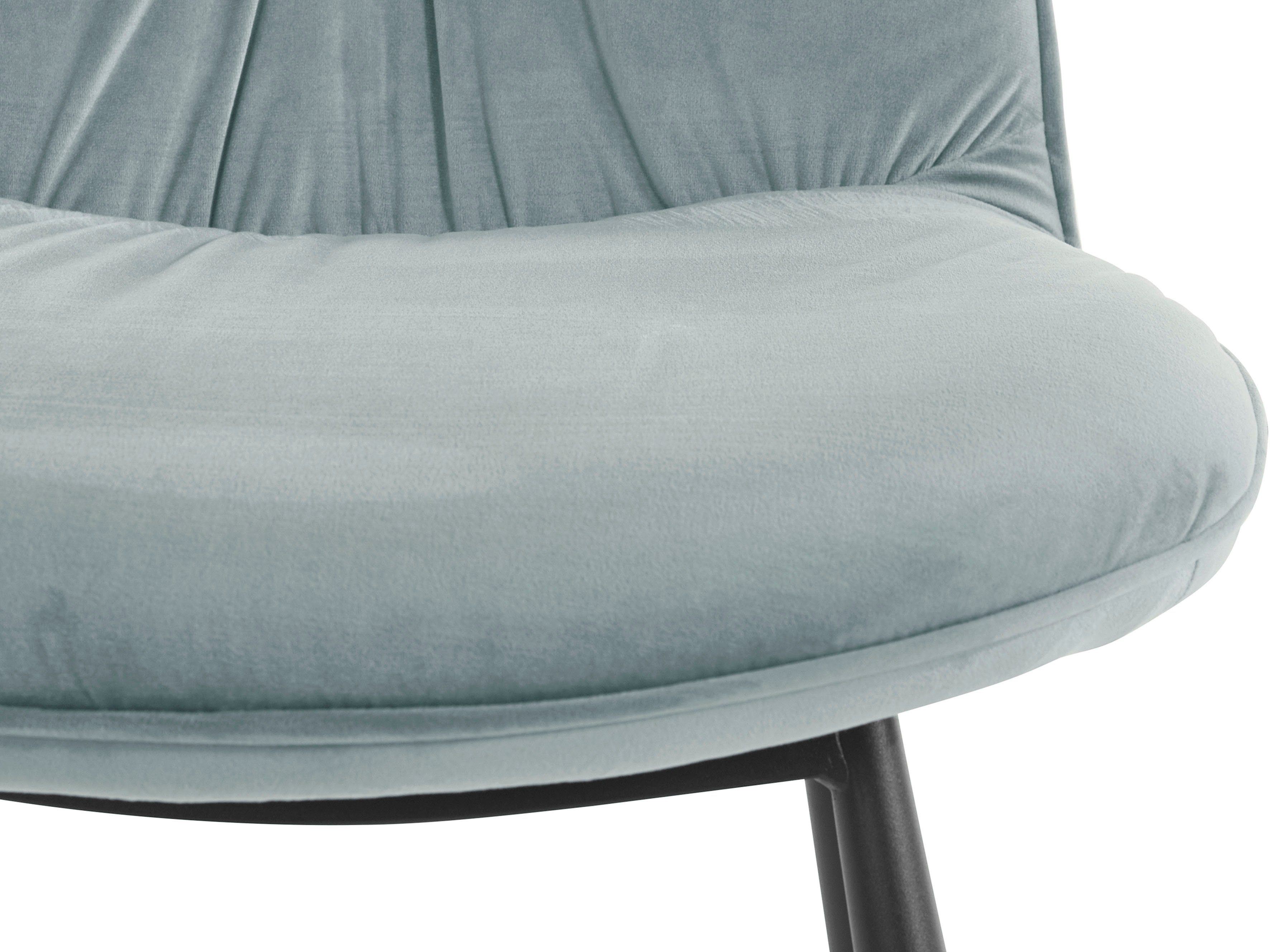 St), grau Sitzhöhe im Samtvelours (2 cm 48 Sitz Esszimmerstuhl INOSIGN aus Set, Bezug, Metallbeine, 2er Milot
