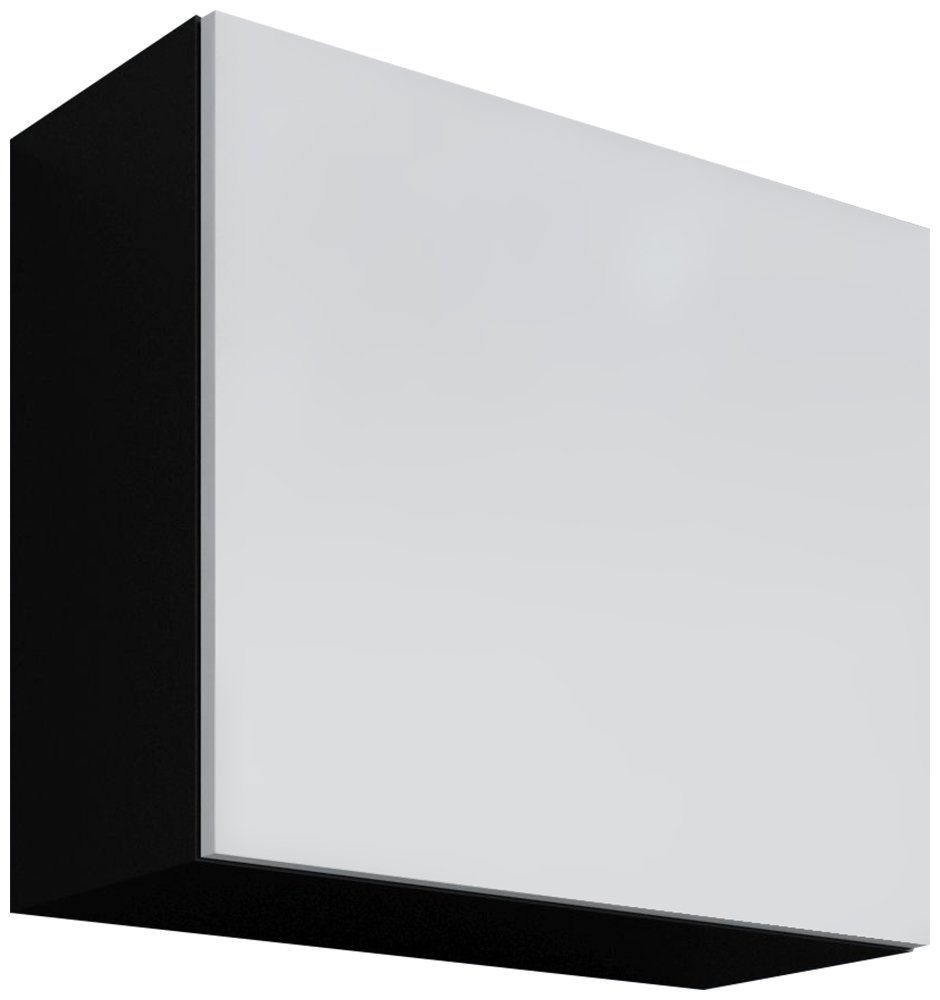 Stylefy Stauraumschrank Vago Quadrat (Wandregal, Wandschrank) mit Einlegeböden, variabel hängbar, Hochglanzfront, Modern Design Schwarz Matt - Weiß Hochglanz