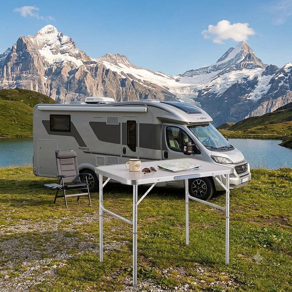 BruKa Campingtisch Alutisch CAMPER Campingtisch Gartentisch klappbar COMPACT