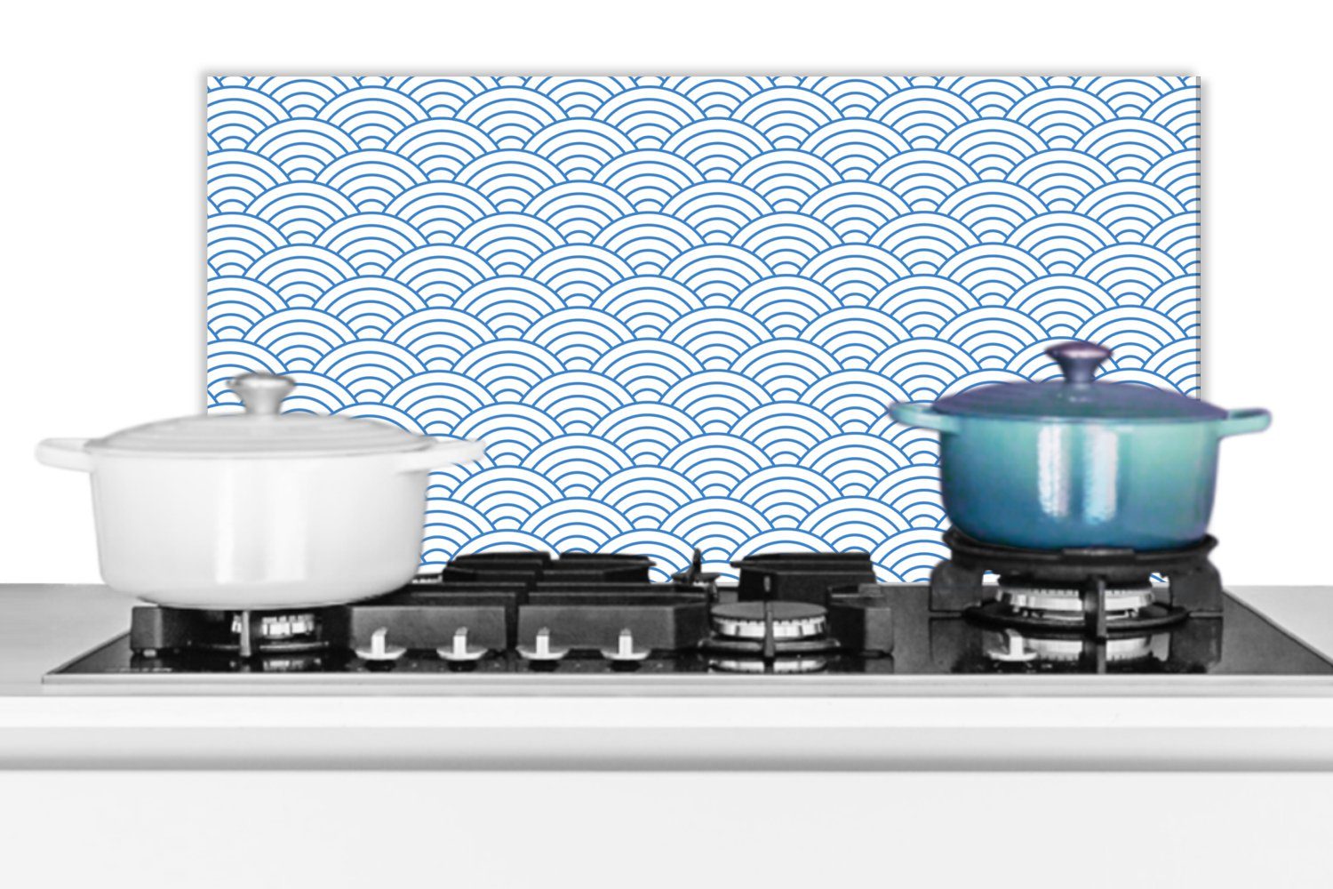 60x30 MuchoWow und (1-tlg), cm, - Schmutzflecken für Küchen Regenbogen - Blau gegen Fett Küchenrückwand Design, Wandschutz,