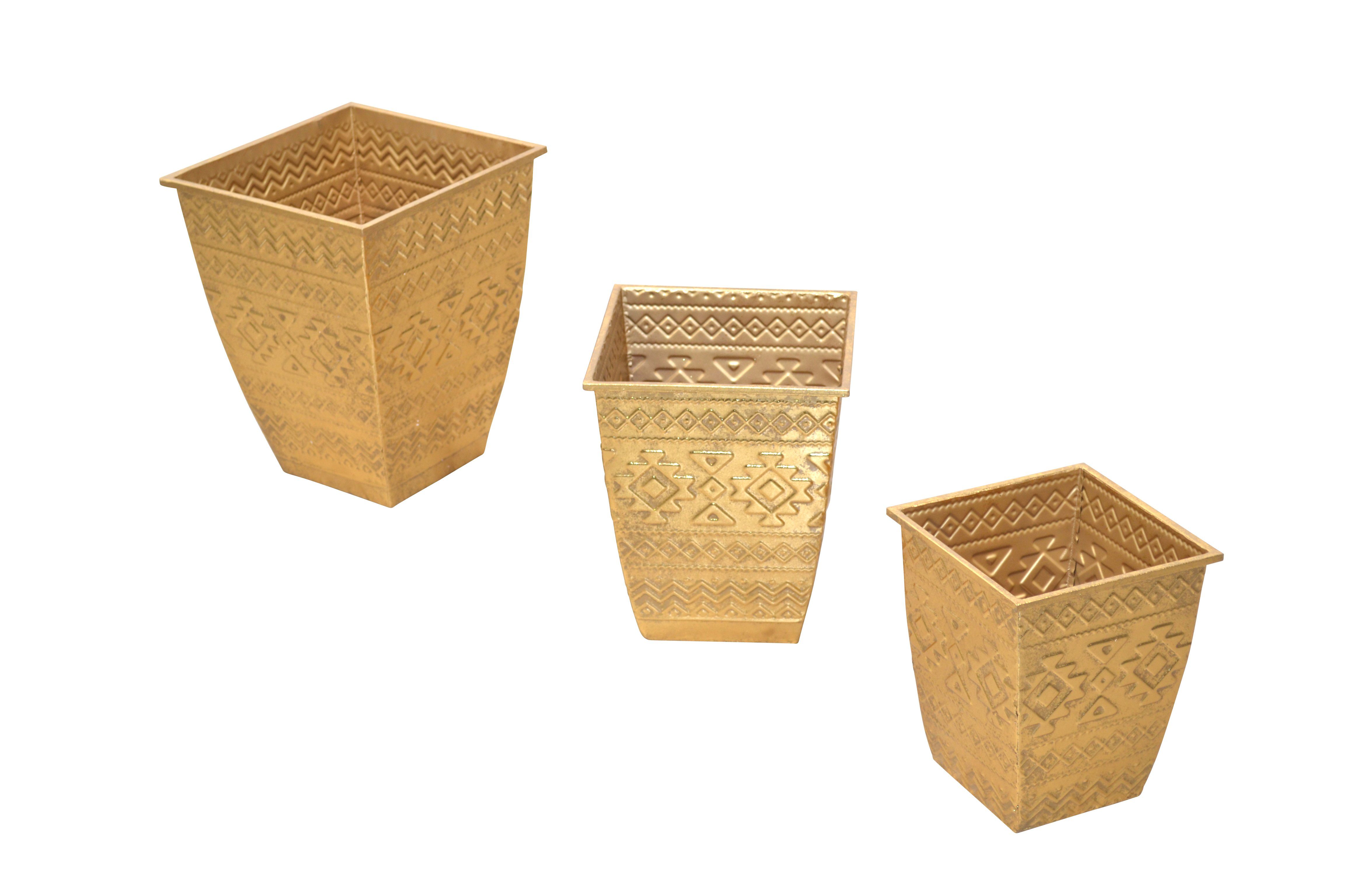 moebel-direkt-online Übertopf Helena (Spar-Set, 3tlg. Set), reichliche Verzierungen, goldfarben beschichtet