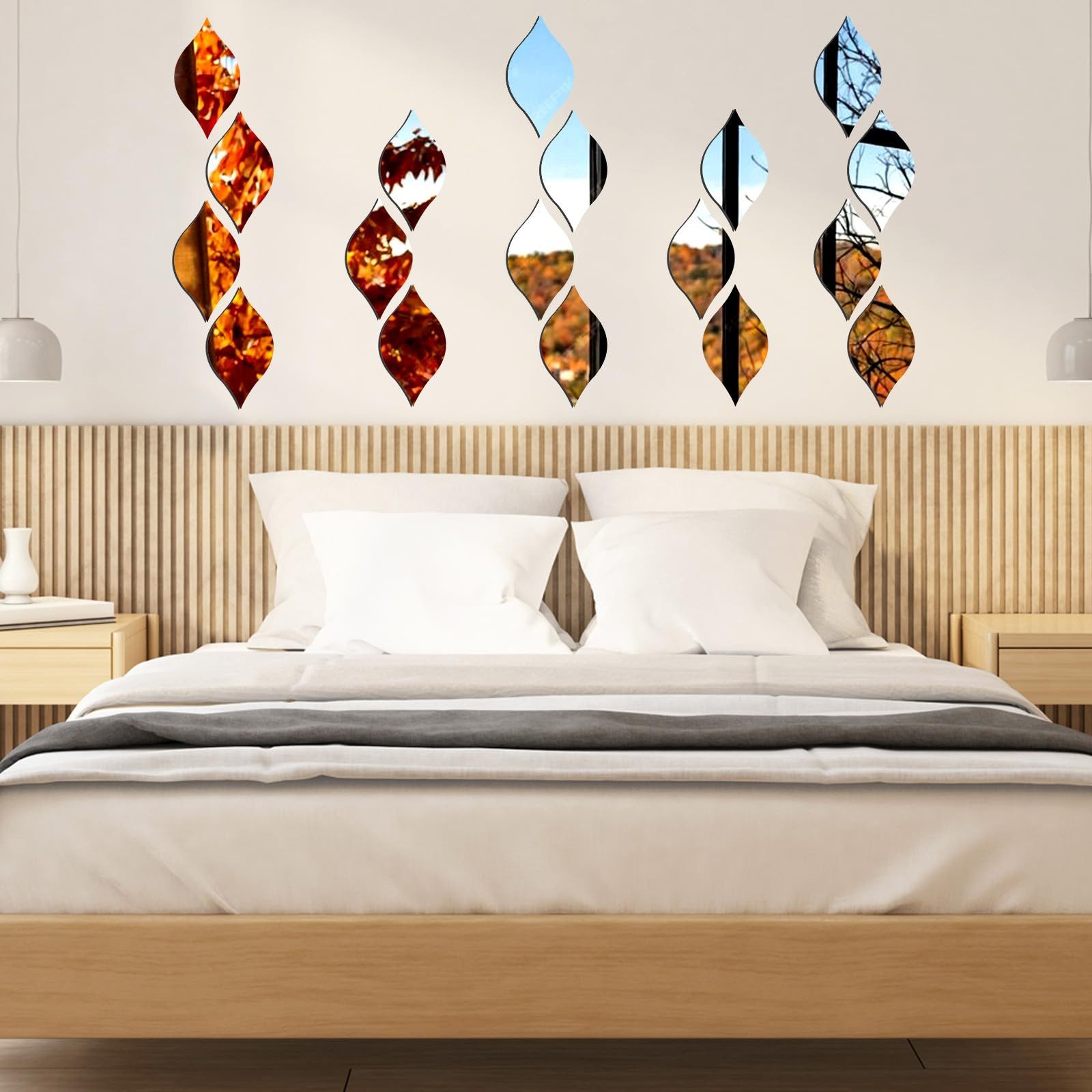 Agger 3D-Wandtattoo 10er-Set Tropfen-Spiegelaufkleber – Wanddeko-Sticker, aus Acrylspiegel, ablösbare Wandaufkleber