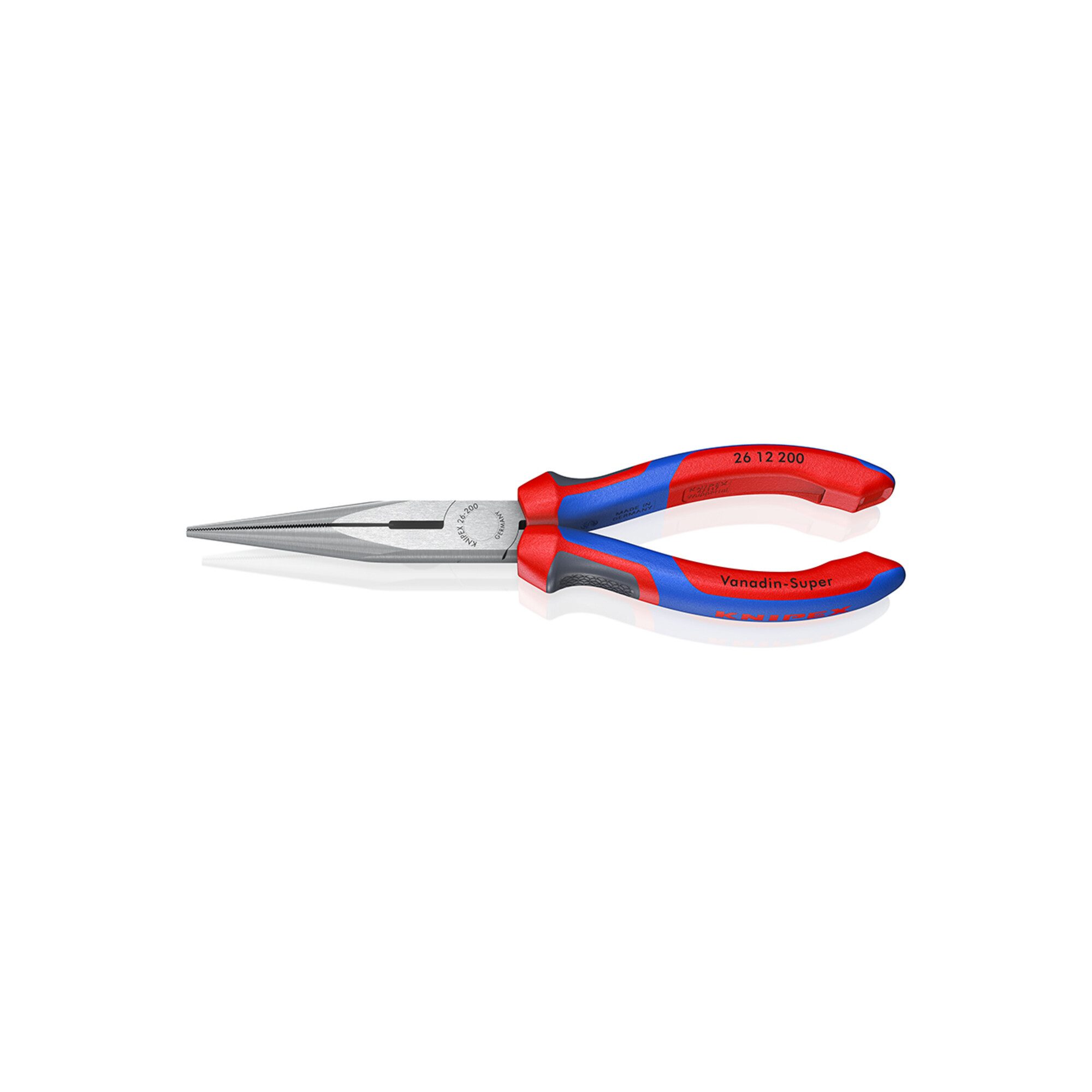 Knipex Blechschere KNIPEX 26 12 200 Flachrundzange mit Schneide (Storchschnabelzange) mit