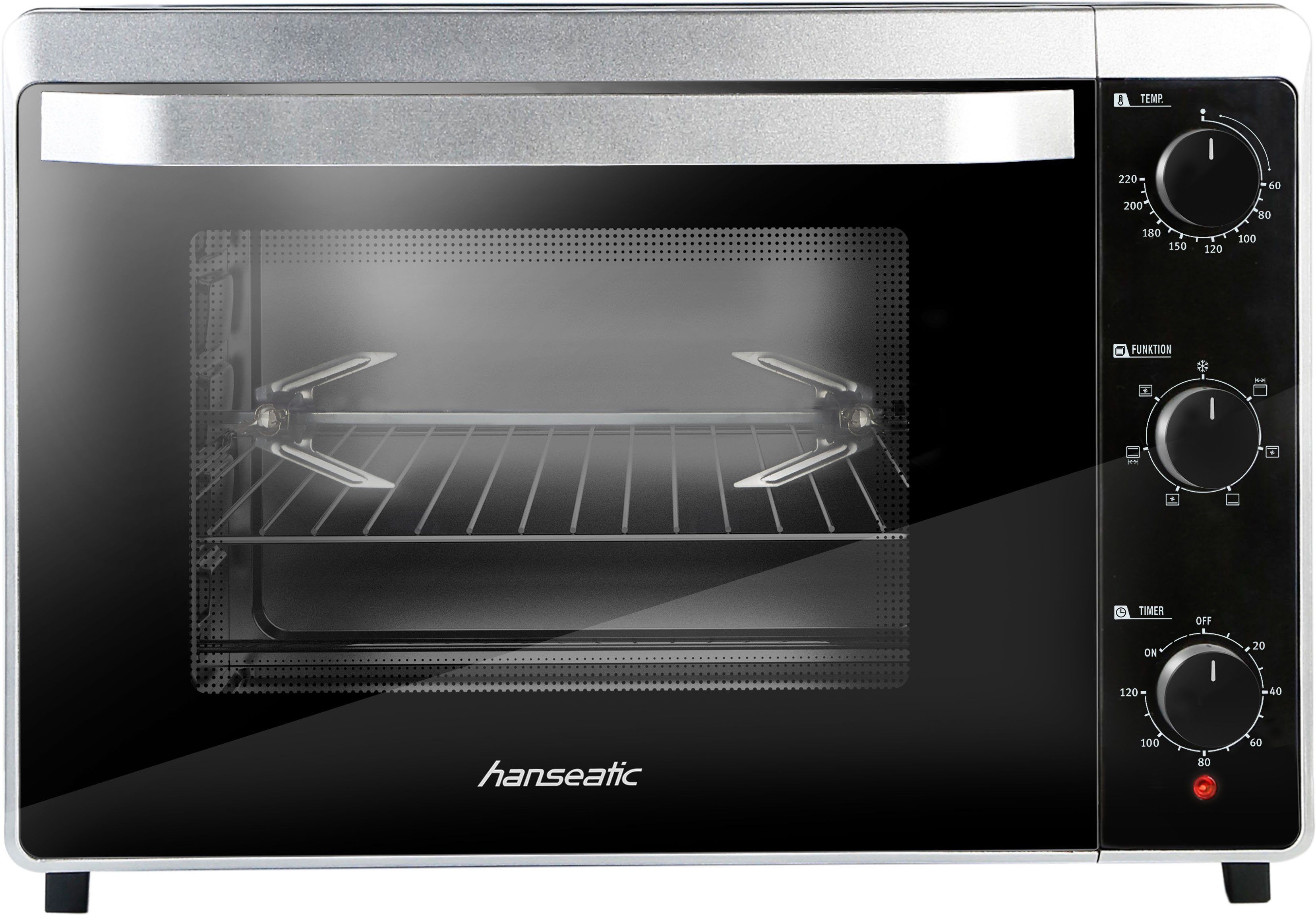 Hanseatic Minibackofen XXL Volumen 42 L, Zeitschaltuhr, inkl. 3 Jahre Herstellergarantie – Bild 5 von 5
