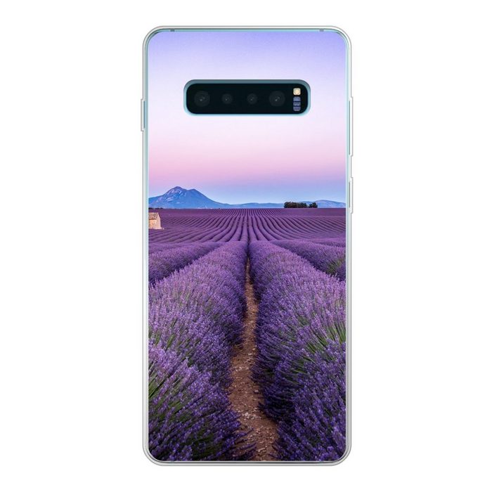 MuchoWow Handyhülle Lavendelfeld bei Sonnenuntergang in Südfrankreich Phone Case Handyhülle Samsung Galaxy S10+ Silikon Schutzhülle