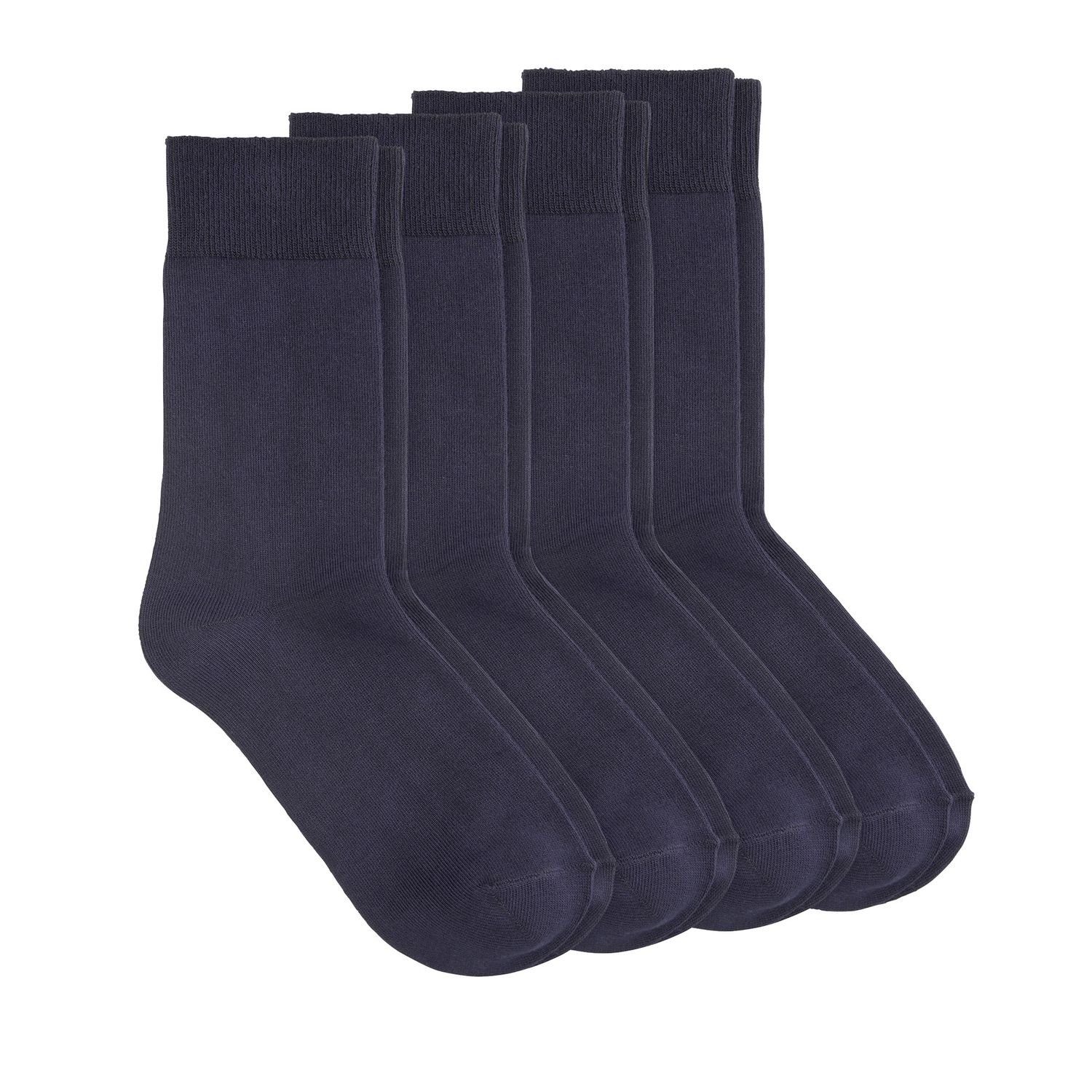 MUSTANG Socken Unisex Basic Socks (24-Paar) mit geripptem rutschfesten Komfortbund, 24 Paar navy