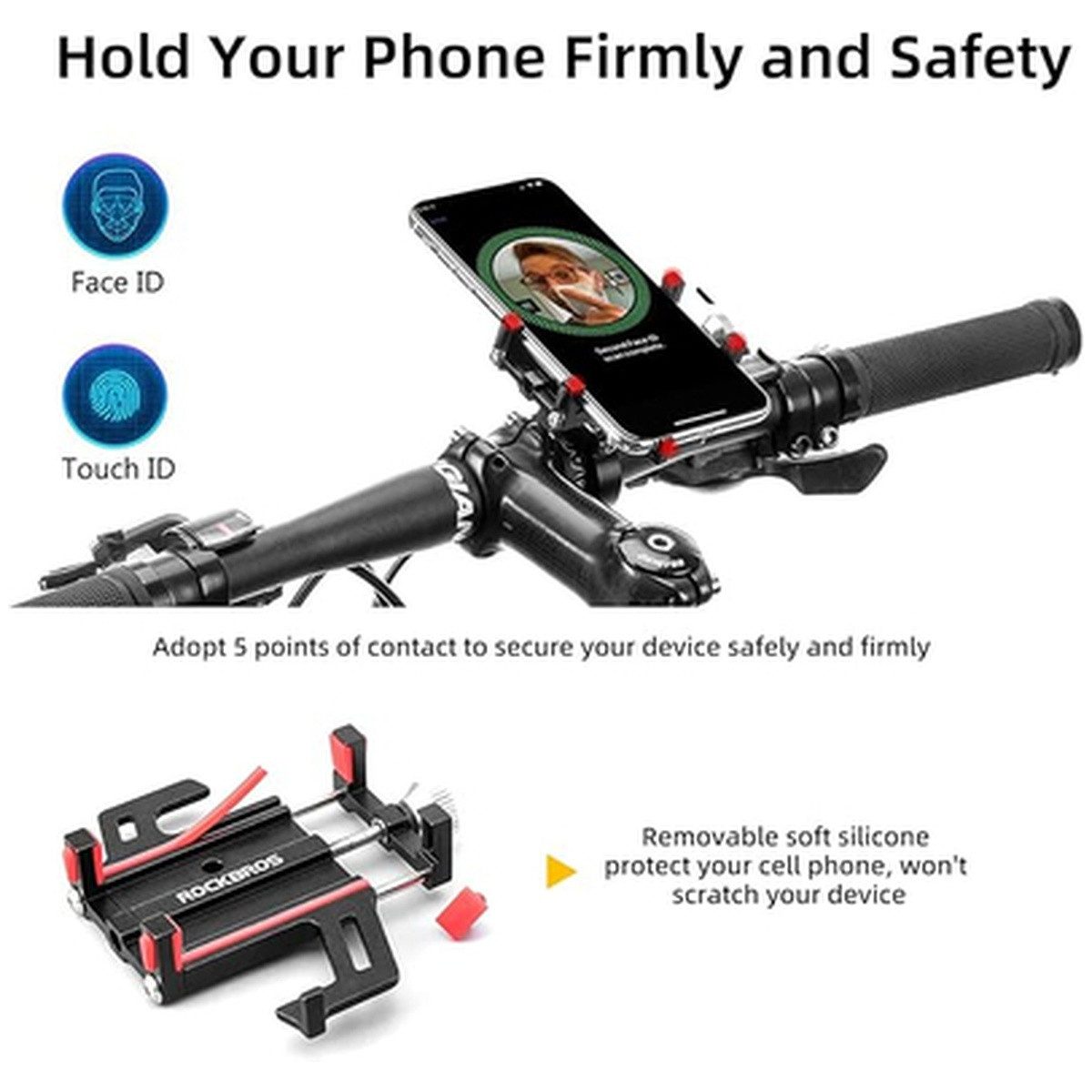 ROCKBROS Handy-Halterung Rockbros Handyhalterung für Fahrrad/Motorrad, (1-tlg)