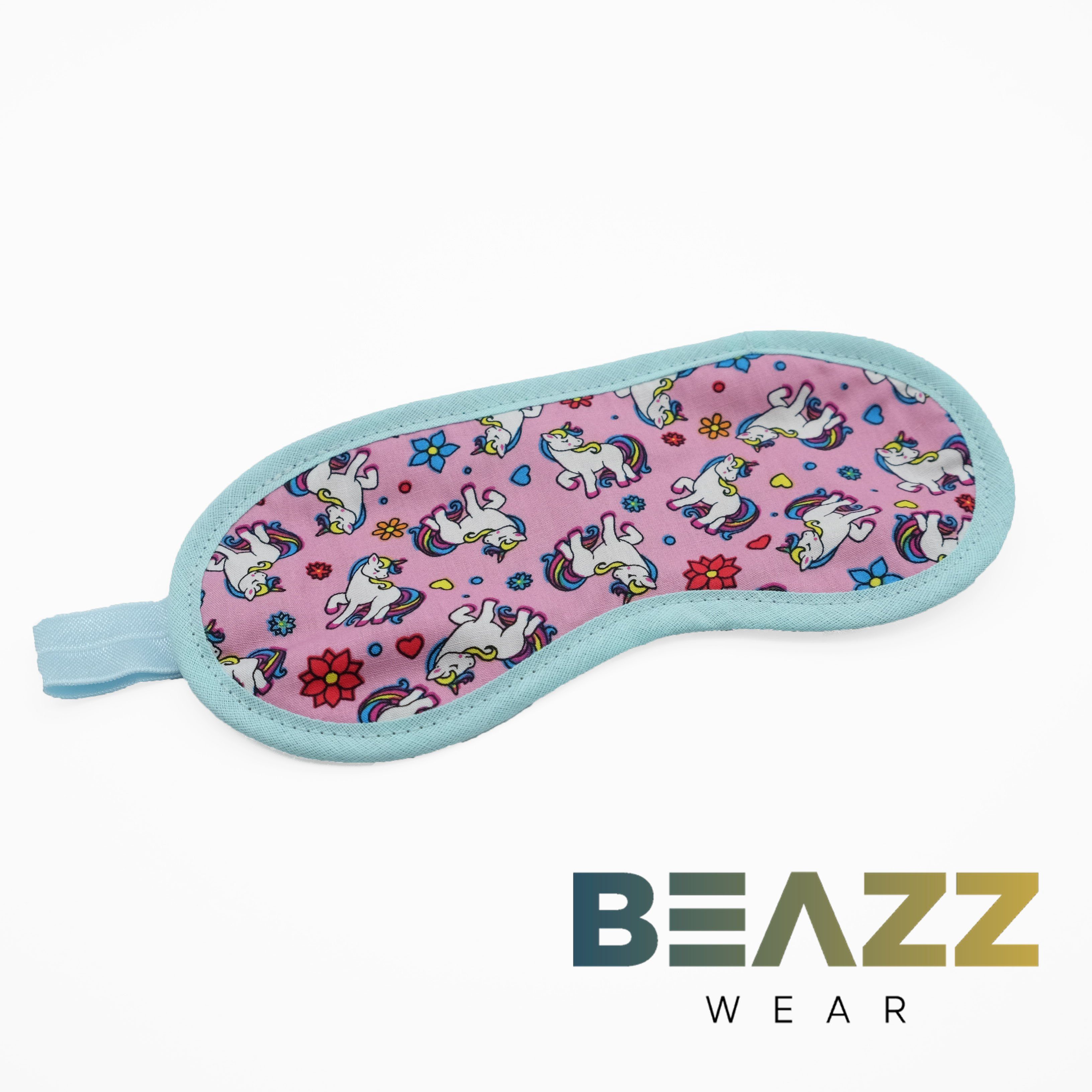 BEAZZ Schlafmaske Schlafmaske Kinder, Augenmaske, Schlafbrille Kinder - Einhorn, Bequem - Perfekte Abdunklung, 1-tlg., HANDMADE IN GERMANY