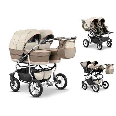 Elcar Zwillings-Kombikinderwagen Duet Lux 3 in 1 inkl. Autositze - 13 Teile - in 17 Farben