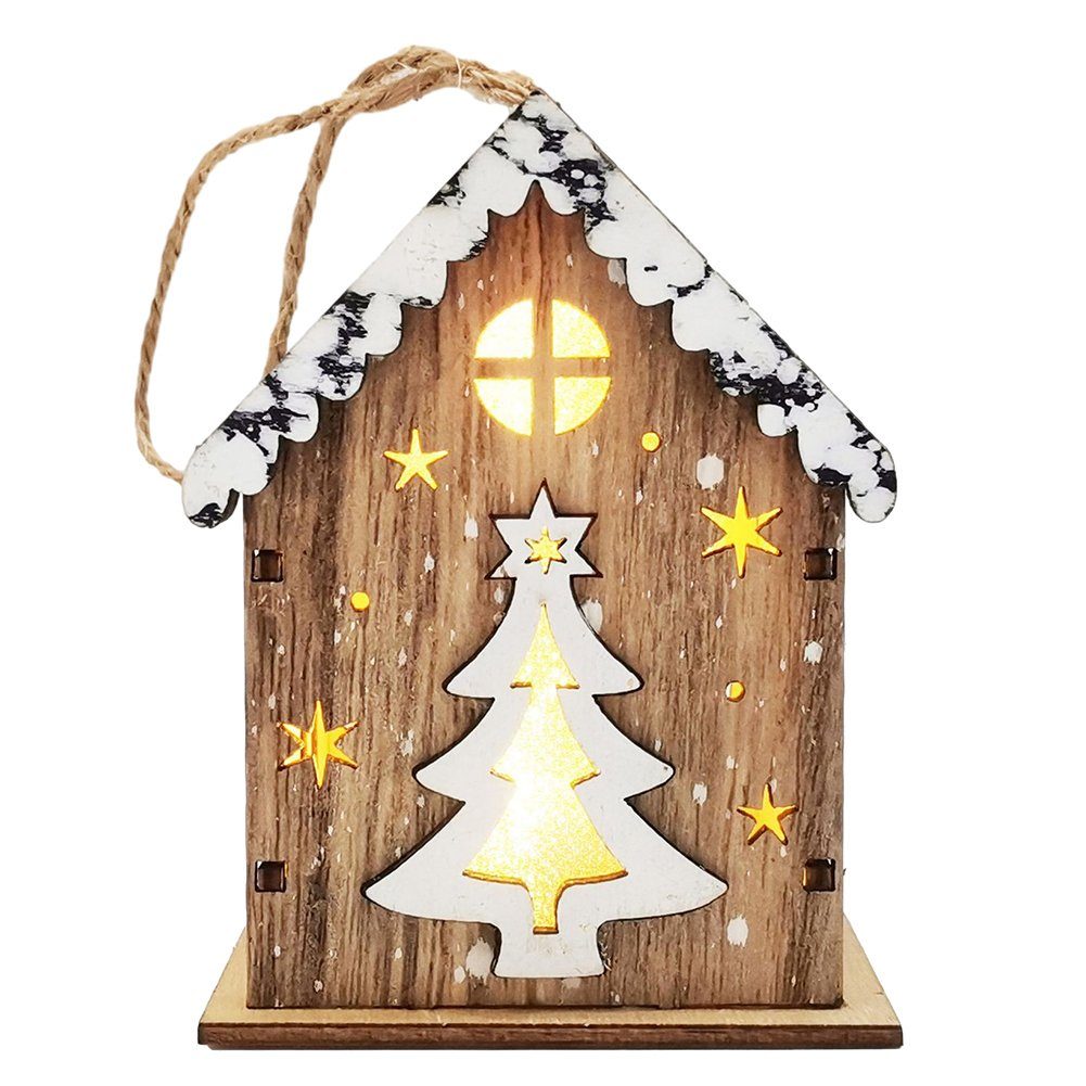 Blusmart Christbaumschmuck 3D-Weihnachts-Hängeornament Aus Holz, huatong D Leuchtender, Christbaumschmuck