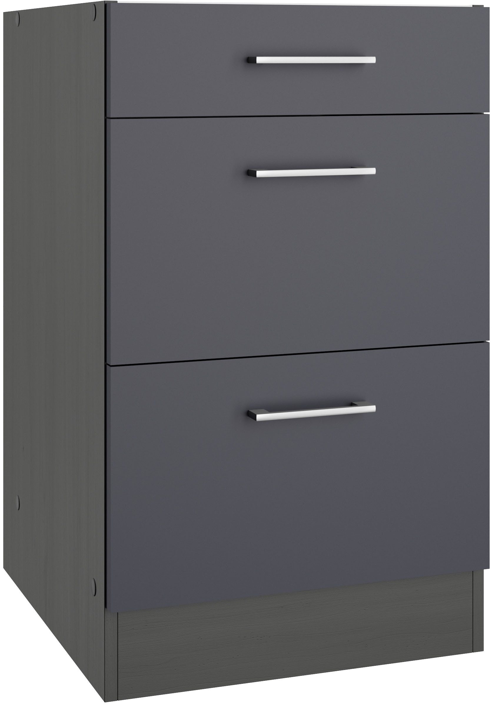 KOCHSTATION Unterschrank KS-Milan Auszugschrank 50 cm, matte oder hochglänzende Fronten