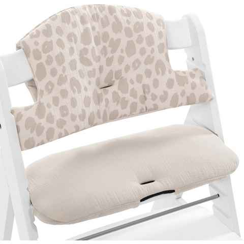 Hauck Kinder-Sitzauflage Select, Muslin leo natural, passend für den ALPHA+ Holzhochstuhl und weitere Modelle