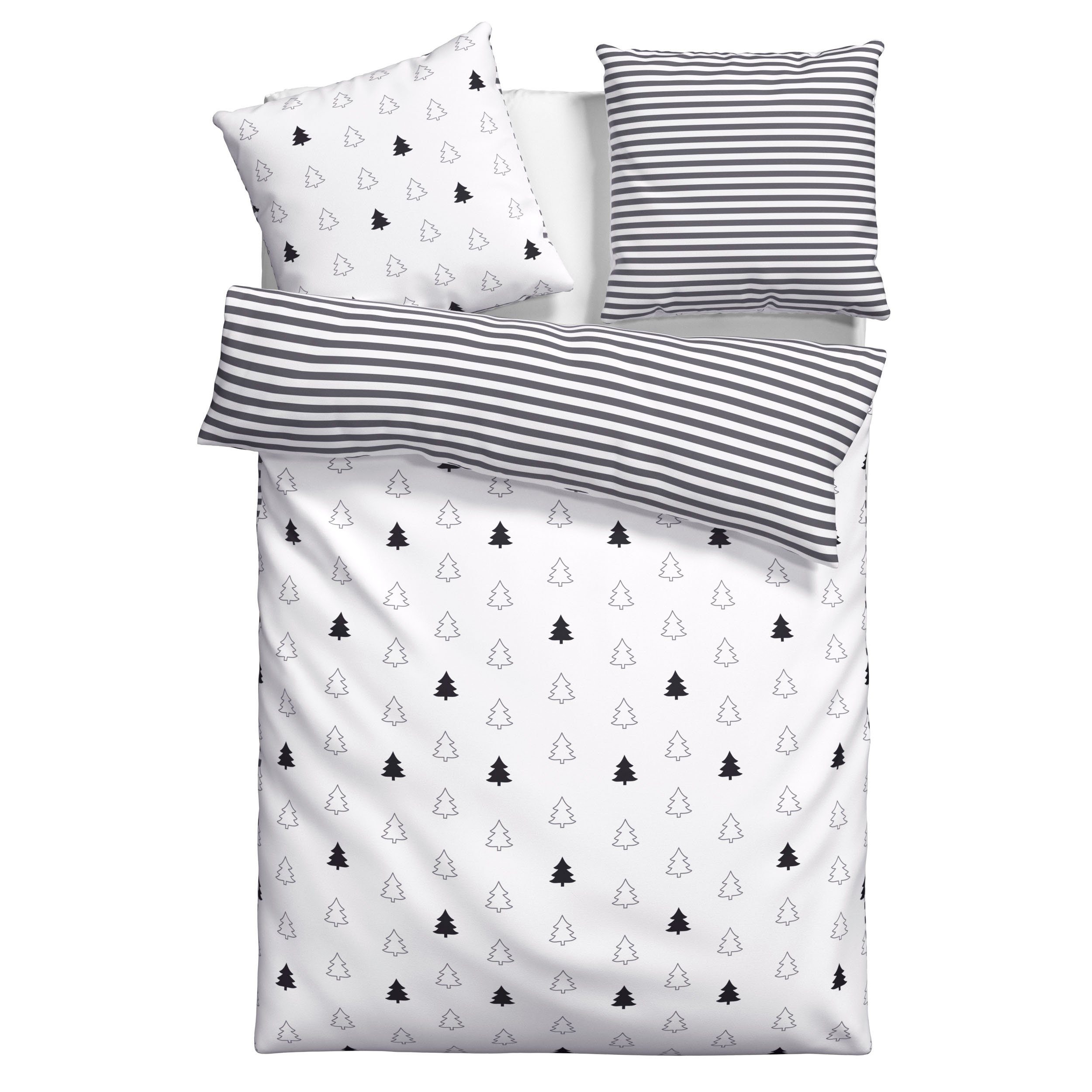 OTTO home Wendebettwäsche JULIE, Renforcé, 2 teilig, Bettwäsche mit Tannenb günstig online kaufen