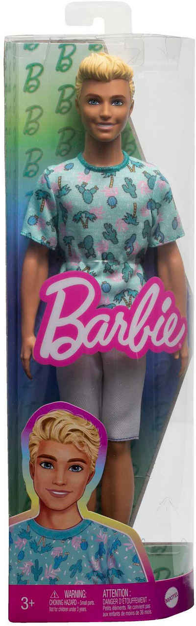 Barbie Anziehpuppe Fashionistas Ken mit blondem Haar und Kaktus-T-Shirt