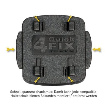Wicked Chili Fahrradhalterung für Teasi Navi Geräte, Made in Germany Navigationsgeräte-Halterung, (1er Set, Fahrrad-Lenkerbefestigung mit Adapterplatte für Teasi One4 / One3 / On)