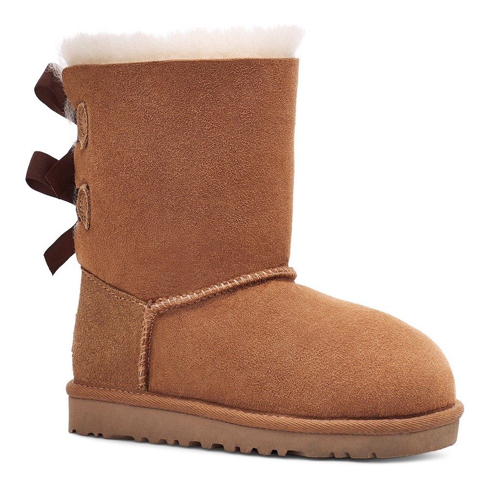UGG K BAILEY BOW II Winterboots, Schlupfboots, Winterstiefel, Snowboots mit Schleifchen aus Satinband