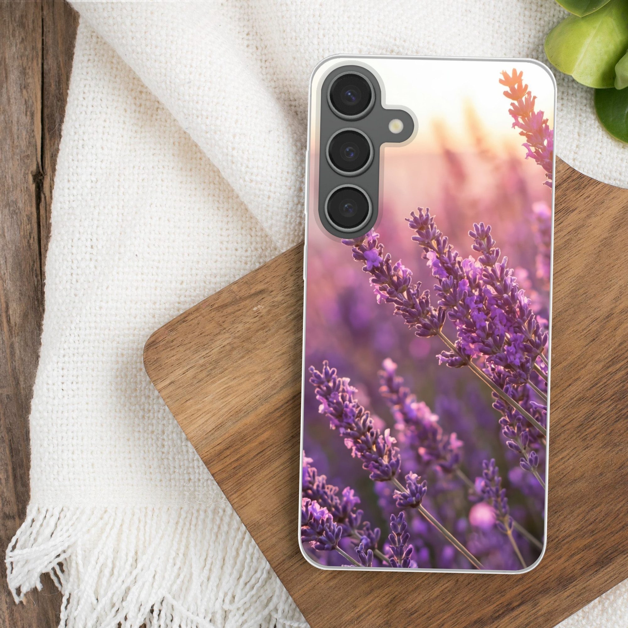 MuchoWow Handyhülle für Samsung Galaxy S24 Plus Lavendel - Lila - Sonnenlicht, Phone Case, Silikon, Schutzhülle Dünn