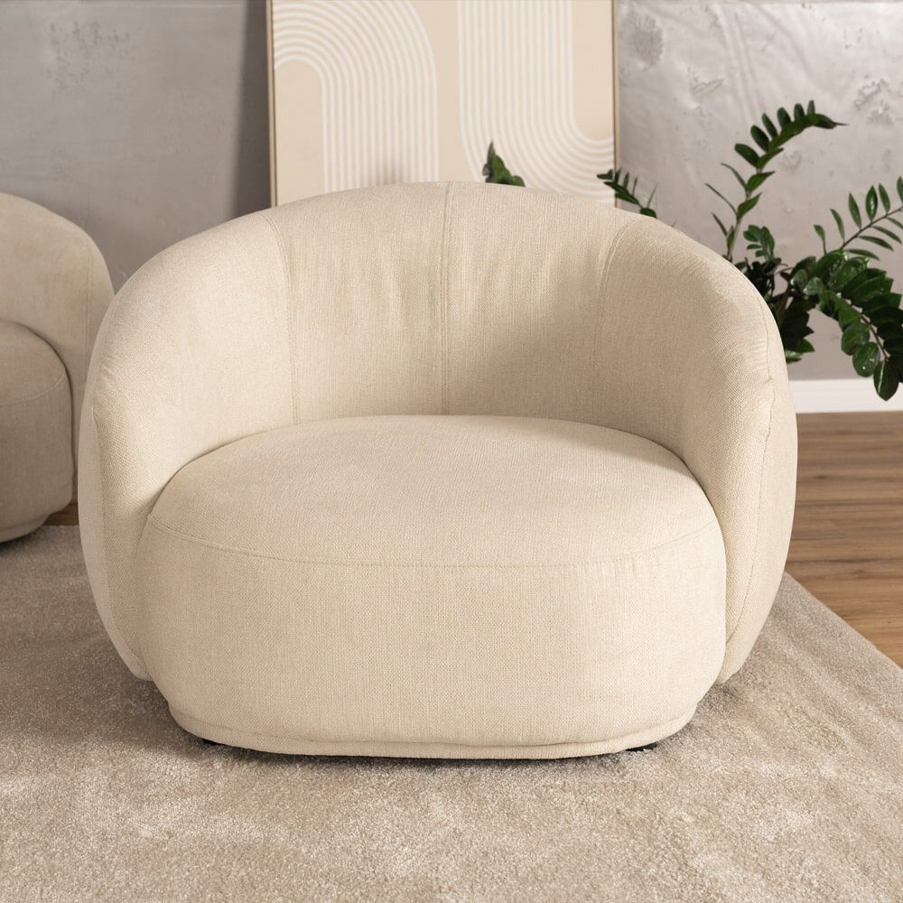 HOME DELUXE Sofa CASARA 258 x 72 x 128 cm, 1 Teile, Webstoff Beige I Modernes Wohnzimmer Sofa, Lounge - Set – Bild 3 von 5