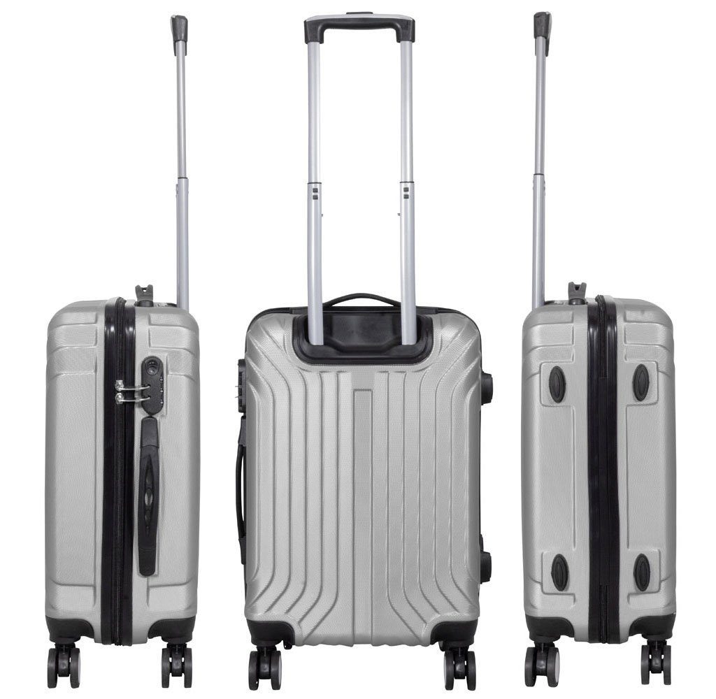 Hartschalen-Trolley Valis Hartschalen-Trolley »Valis Hartschalen-Trolley »Valis Reisekoffer M-L-XL ABS Hartschalenkoffer 4x Doppelrollen, drehbar um 360° mit Qualitäts-Zahlenschloss
