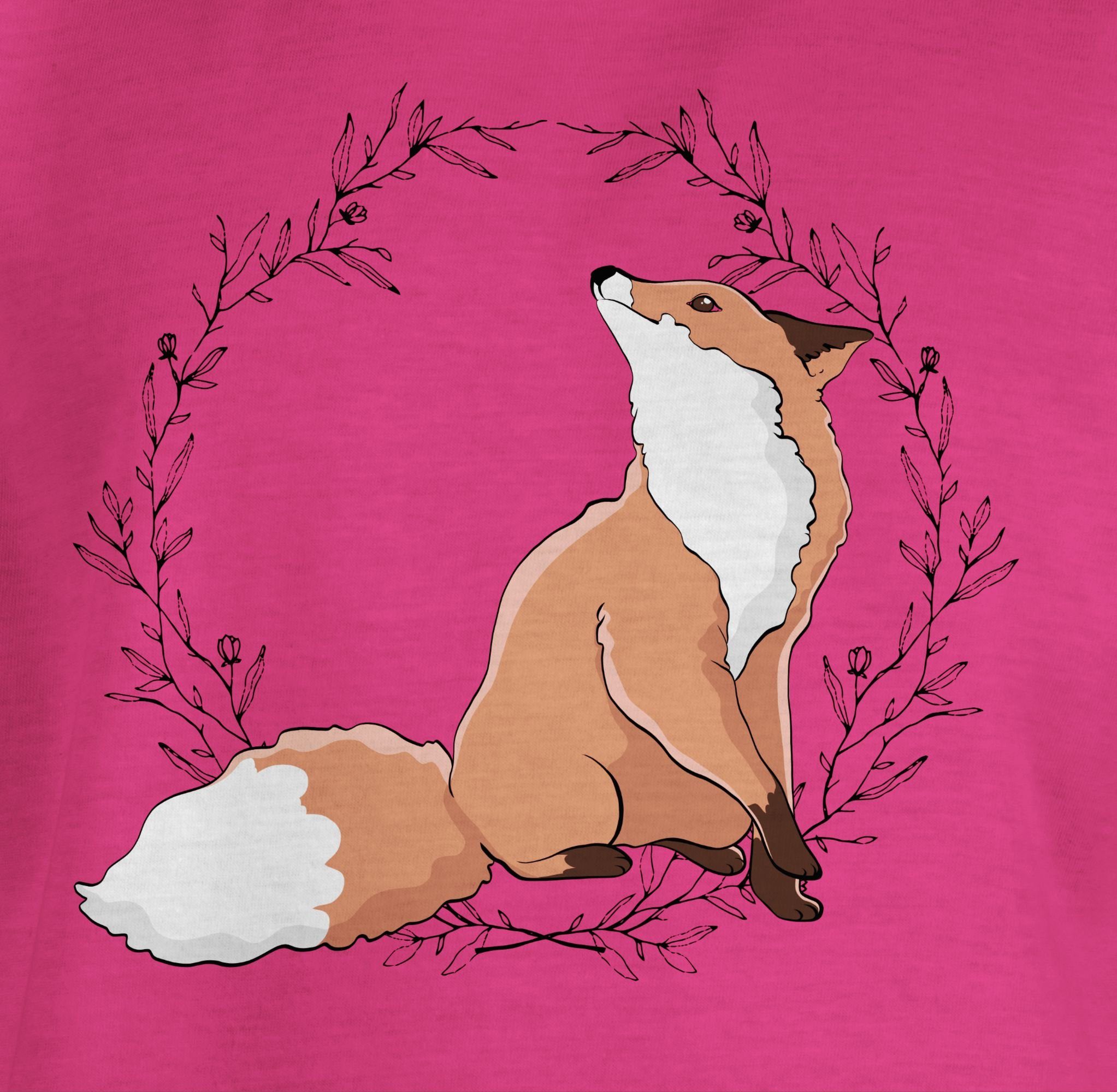 Print 1 Animal Fuchs Fox Tiermotiv T-Shirt Fuchsia Gechenk Shirtracer