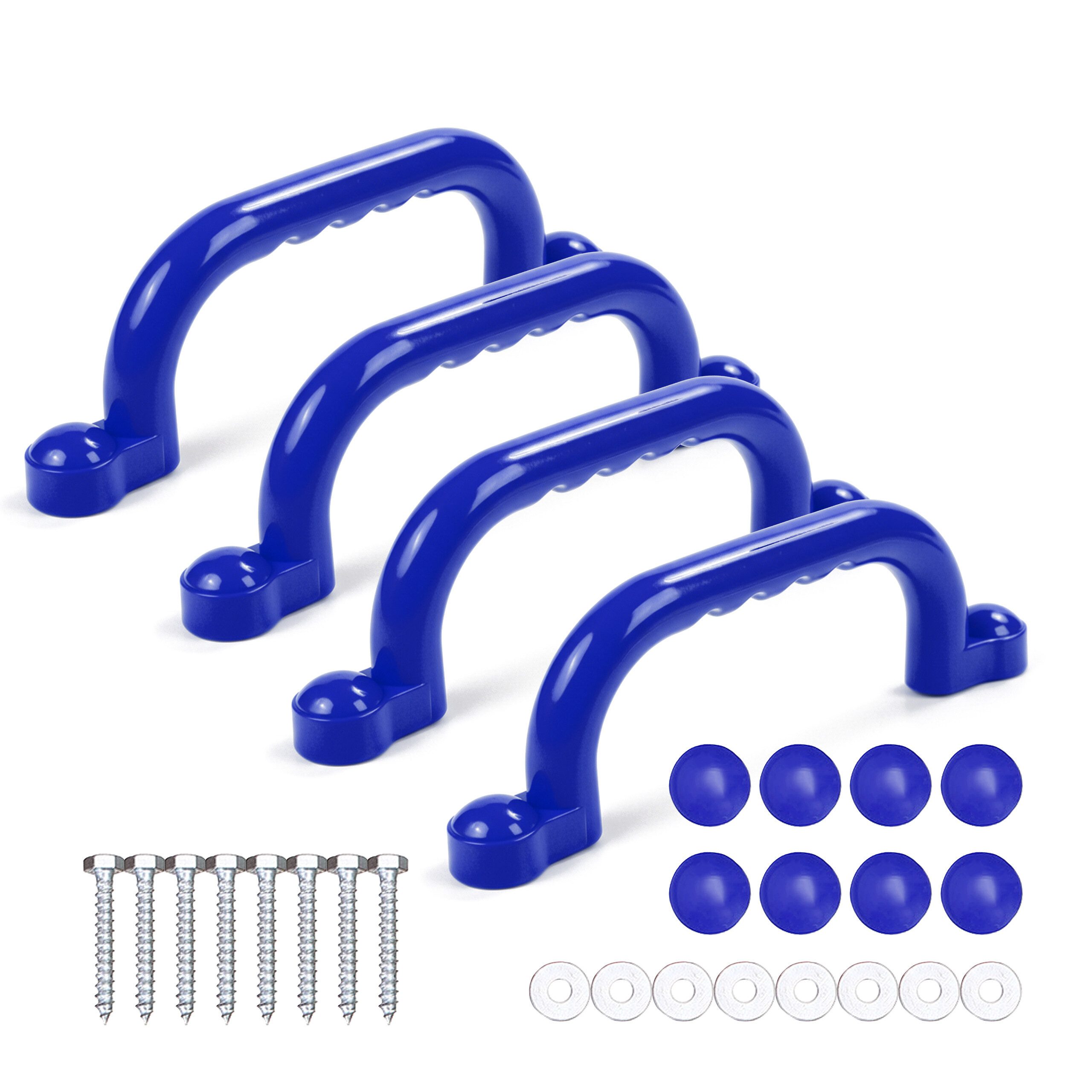 relaxdays Klettergriff Klettergerüst-Griffe im Set, blau, 4er Pack