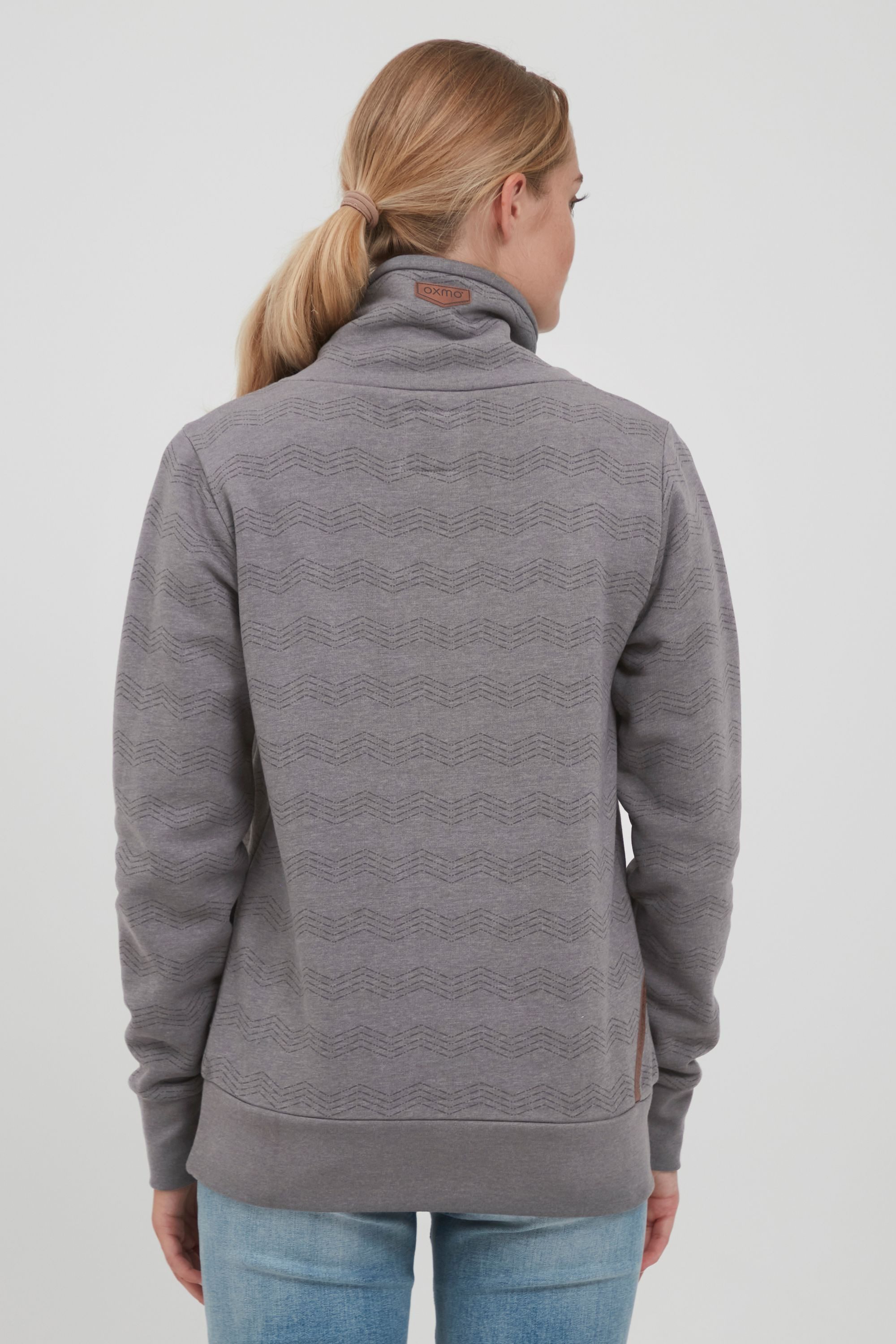 OXMO Sweatshirt OXVernita Modischer Sweater mit hohem Kragen