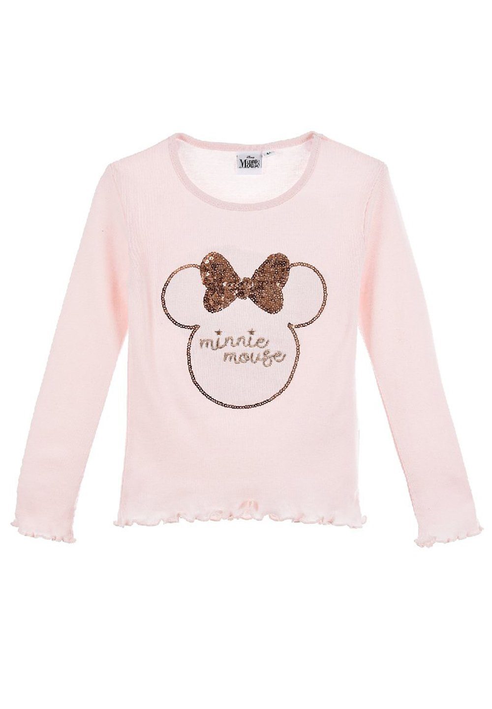 Disney Minnie Mouse Langarmshirt Mädchen Longsleeve T-Shirt Kinder Langarm-Shirt Mini Maus Pink